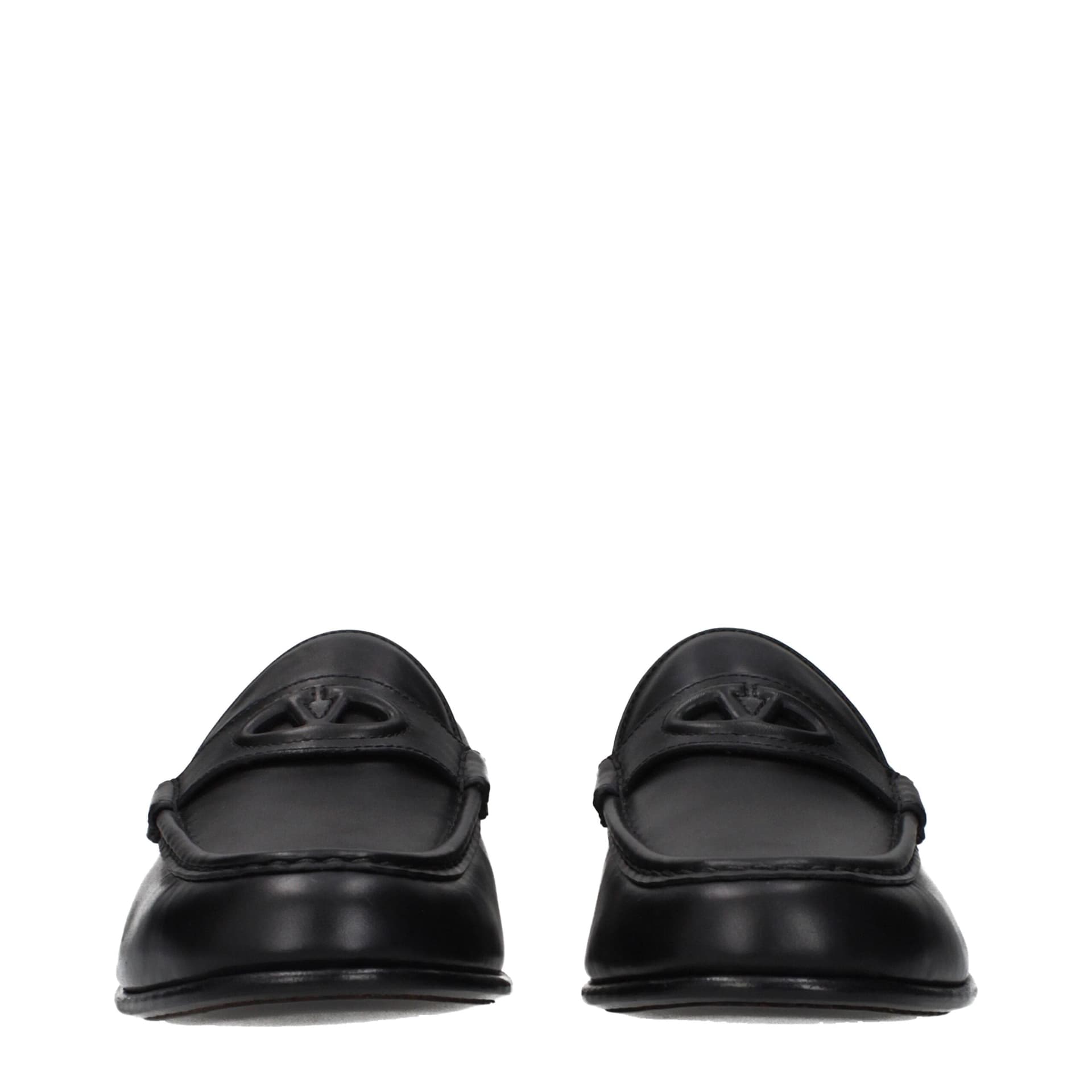 Valentino Garavani Black Leather Slip-On Loafers - 3