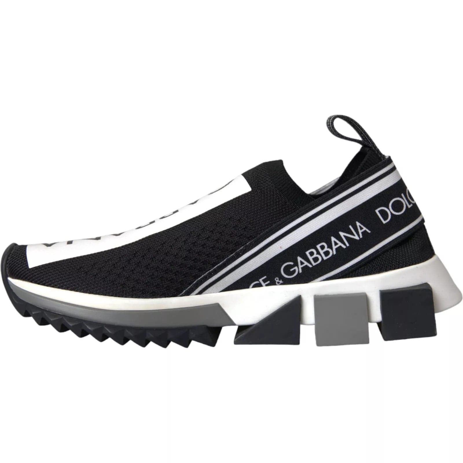 Dolce & Gabbana Black White Slip On Sorrento Sneakers Shoes - 3
