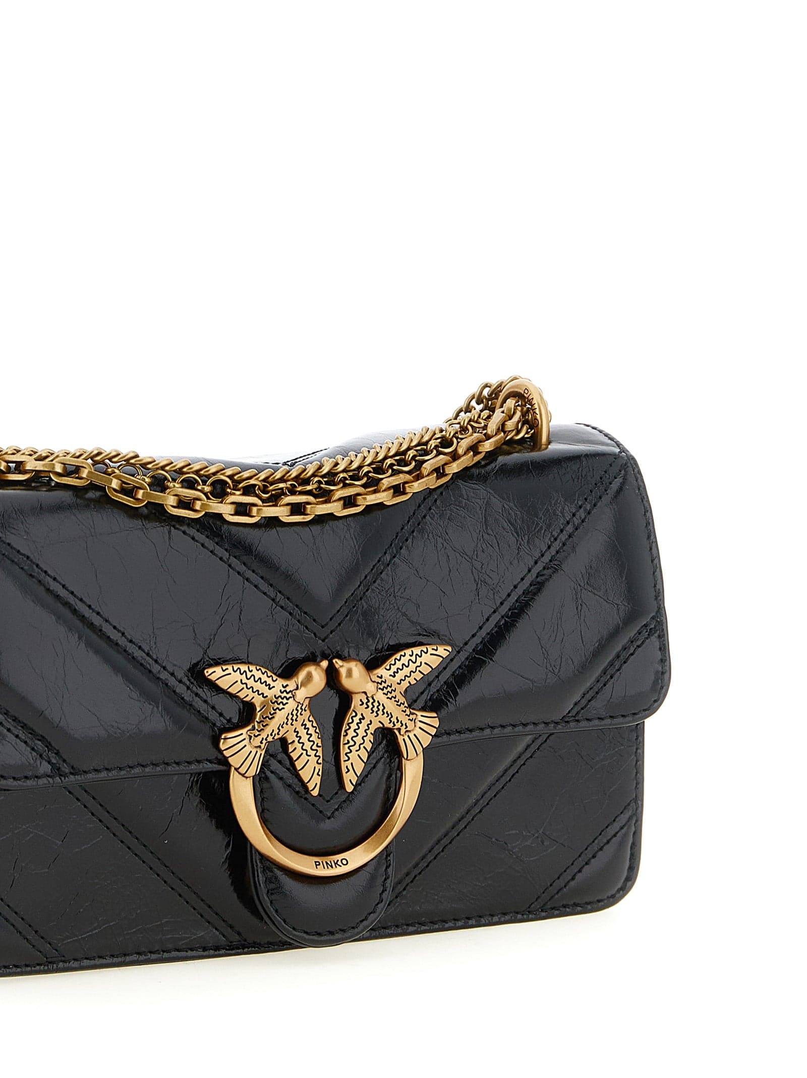 PINKO Black Calfskin Crossbody Bag - 3