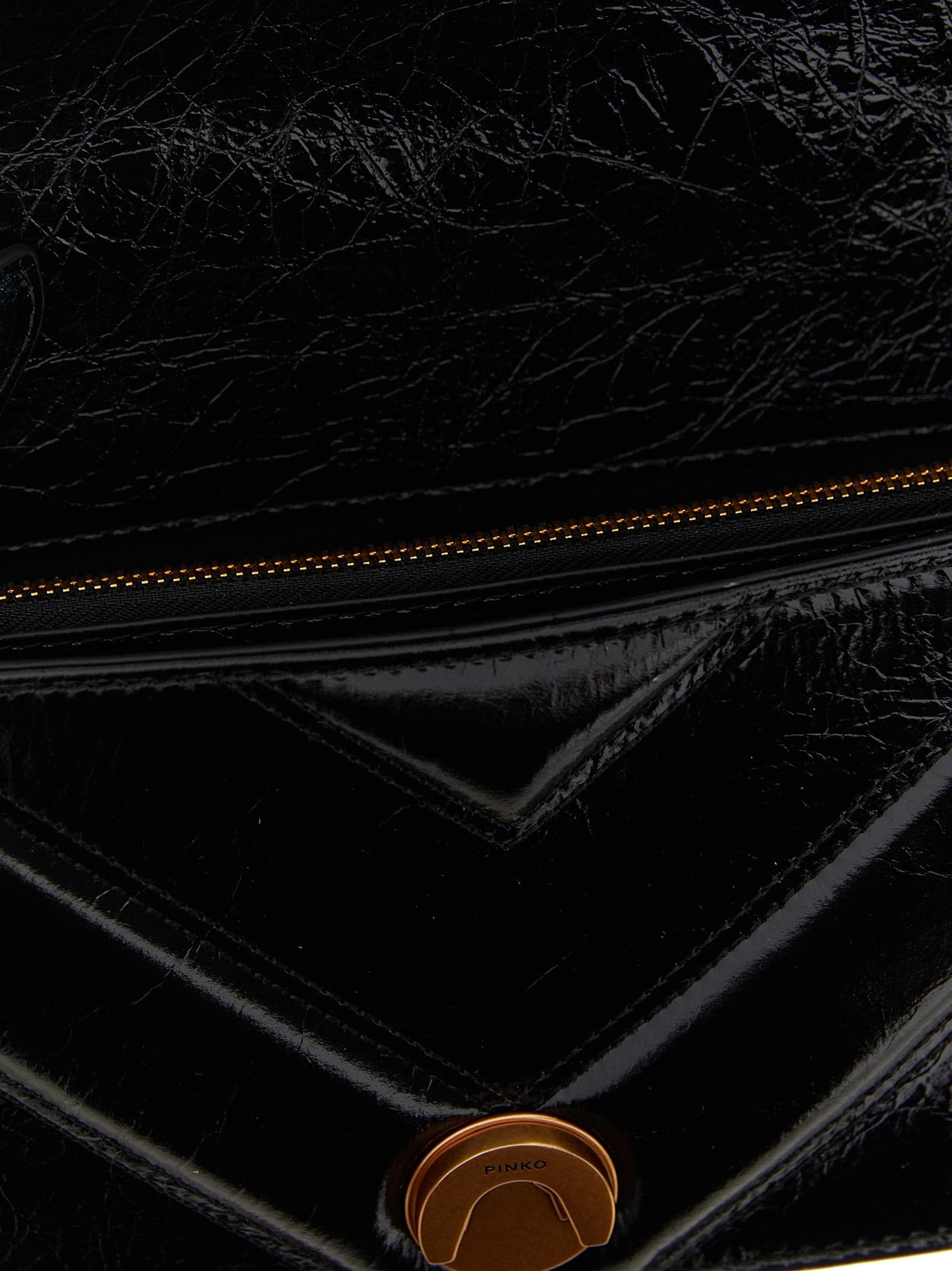 PINKO Black Calfskin Crossbody Bag - 4