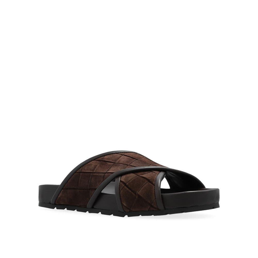 Bottega Veneta Brown Lamb Leather Flat Sandals - 2