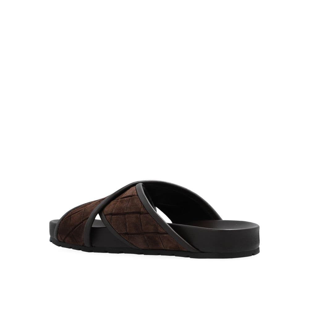 Bottega Veneta Brown Lamb Leather Flat Sandals - 3