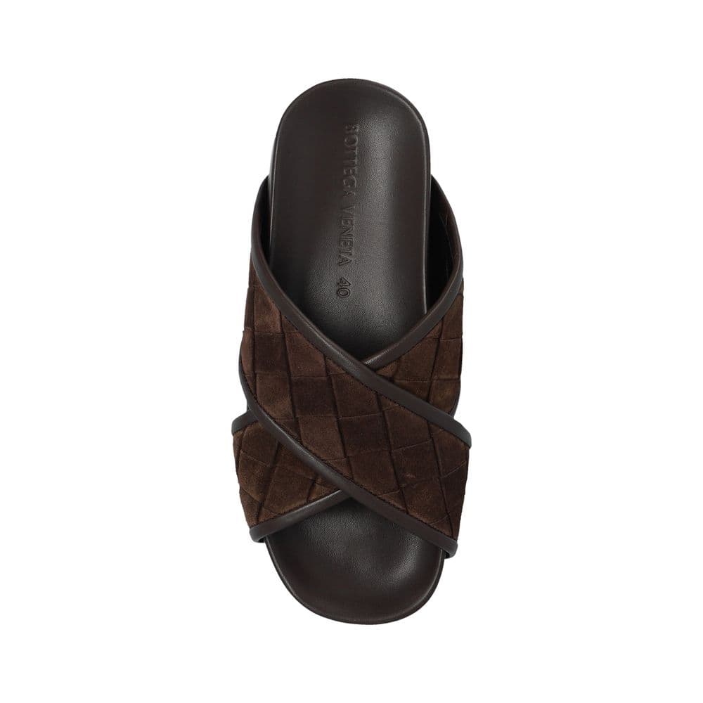 Bottega Veneta Brown Lamb Leather Flat Sandals - 4