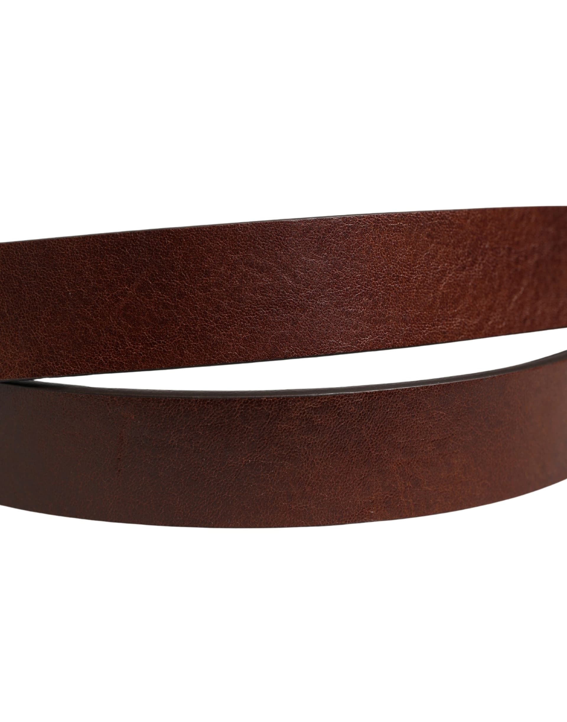 Dolce & Gabbana Brown Leather Logo Metal Buckle Men Belt - 2