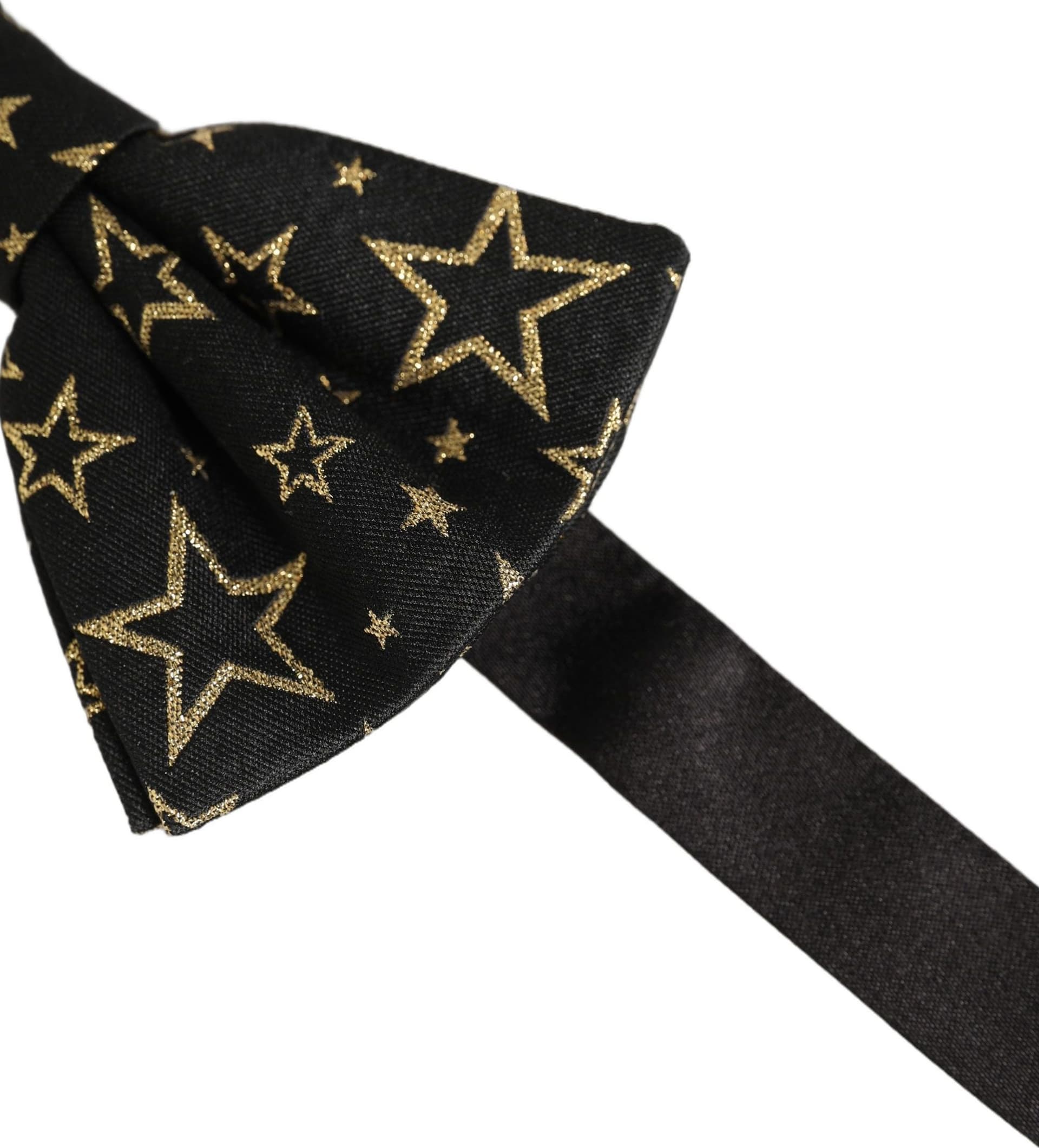 Dolce & Gabbana Men Black Star 100% Silk Adjustable Neck Papillon Bow Tie - 3