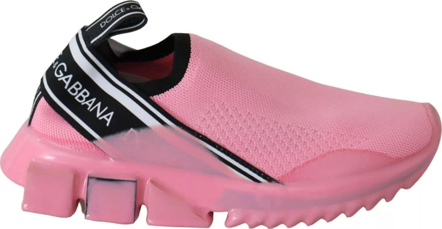 Dolce & Gabbana Pink Low Top Sorrento Sneakers Slip On Casual Shoes - 7