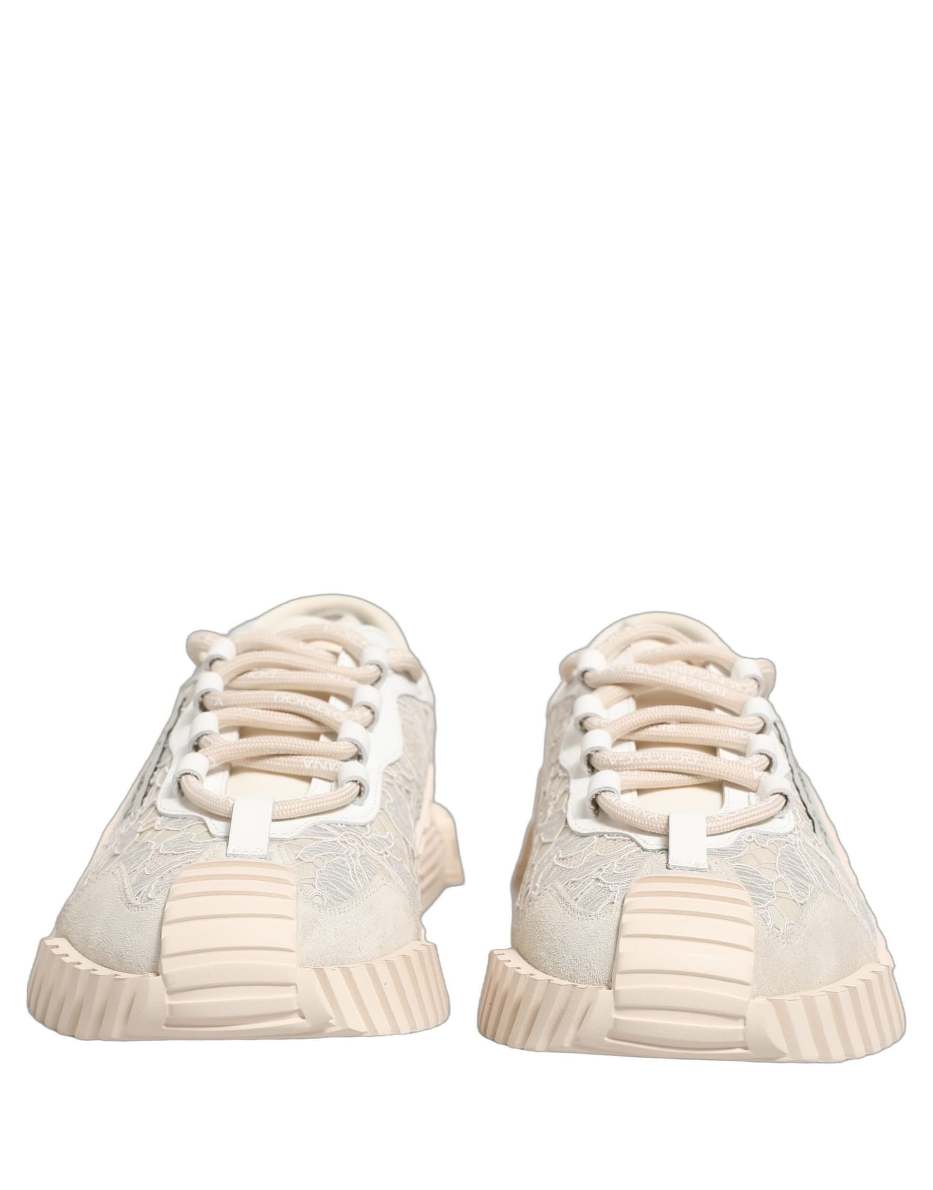 Dolce & Gabbana White Lace NS1 Low Top Sneaker Sports Shoes - 4