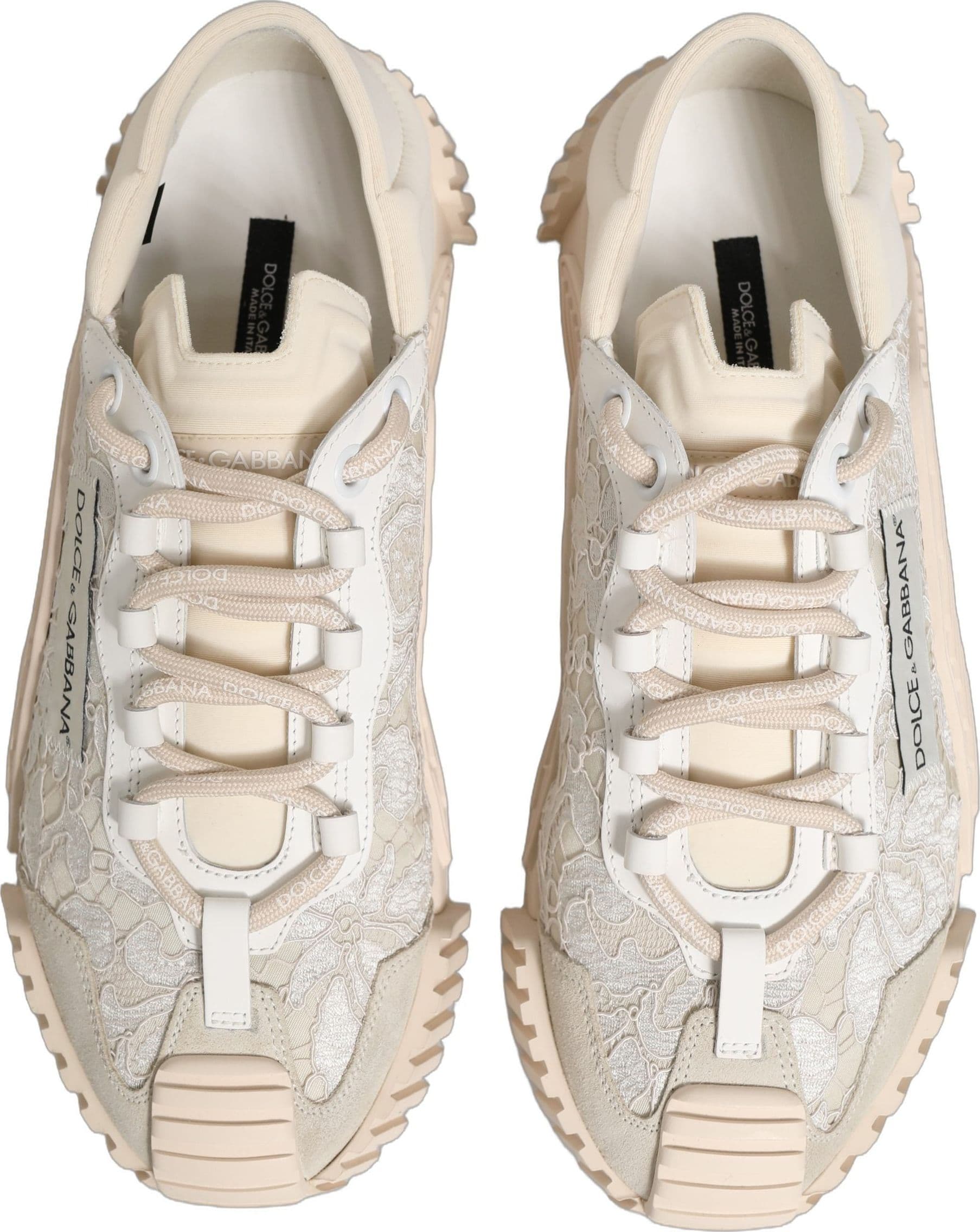 Dolce & Gabbana White Lace NS1 Low Top Sneaker Sports Shoes - 5