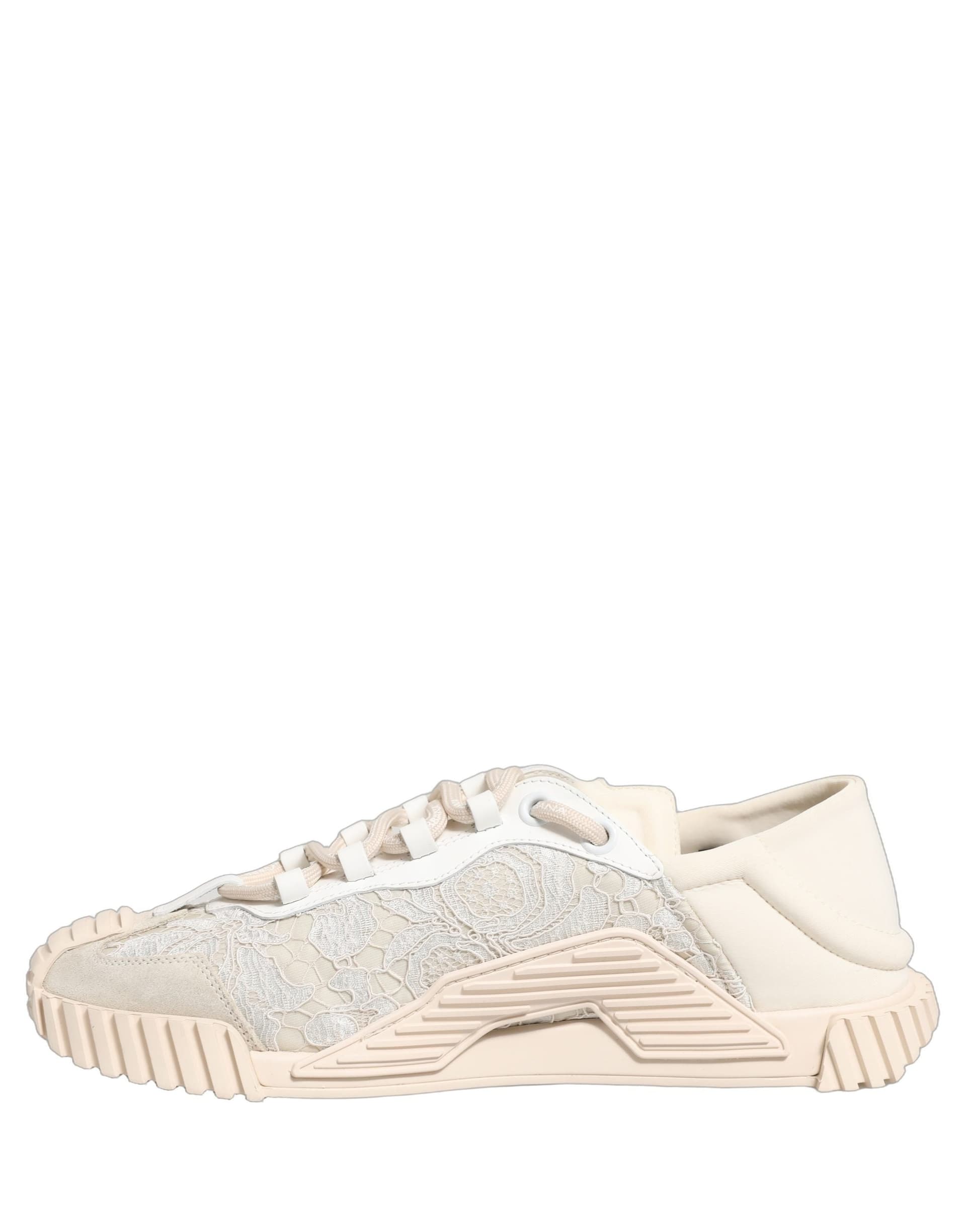 Dolce & Gabbana White Lace NS1 Low Top Sneaker Sports Shoes - 8