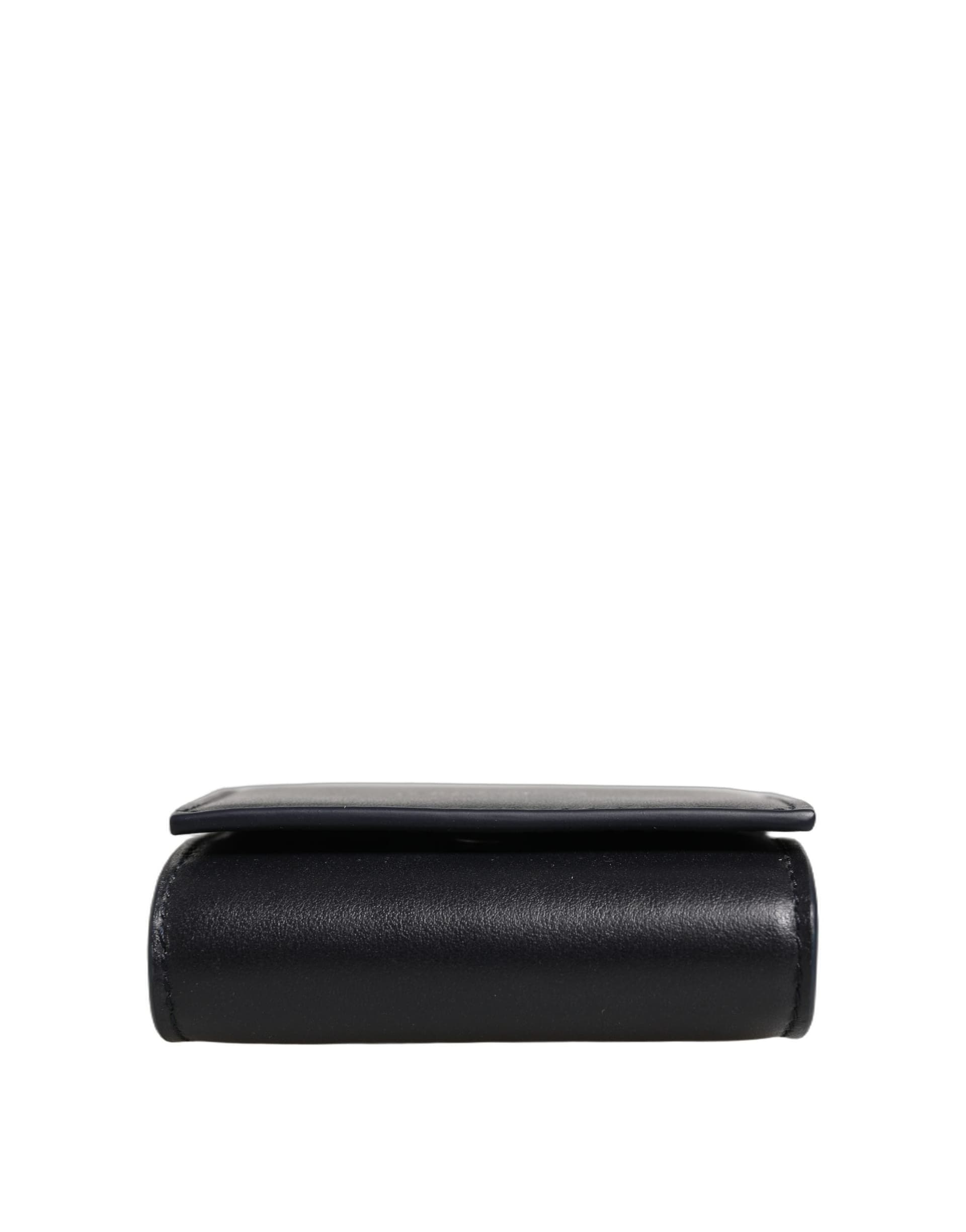 Dolce & Gabbana Black Calfskin Leather Logo Print Bifold CoinPurse Wallet - 7
