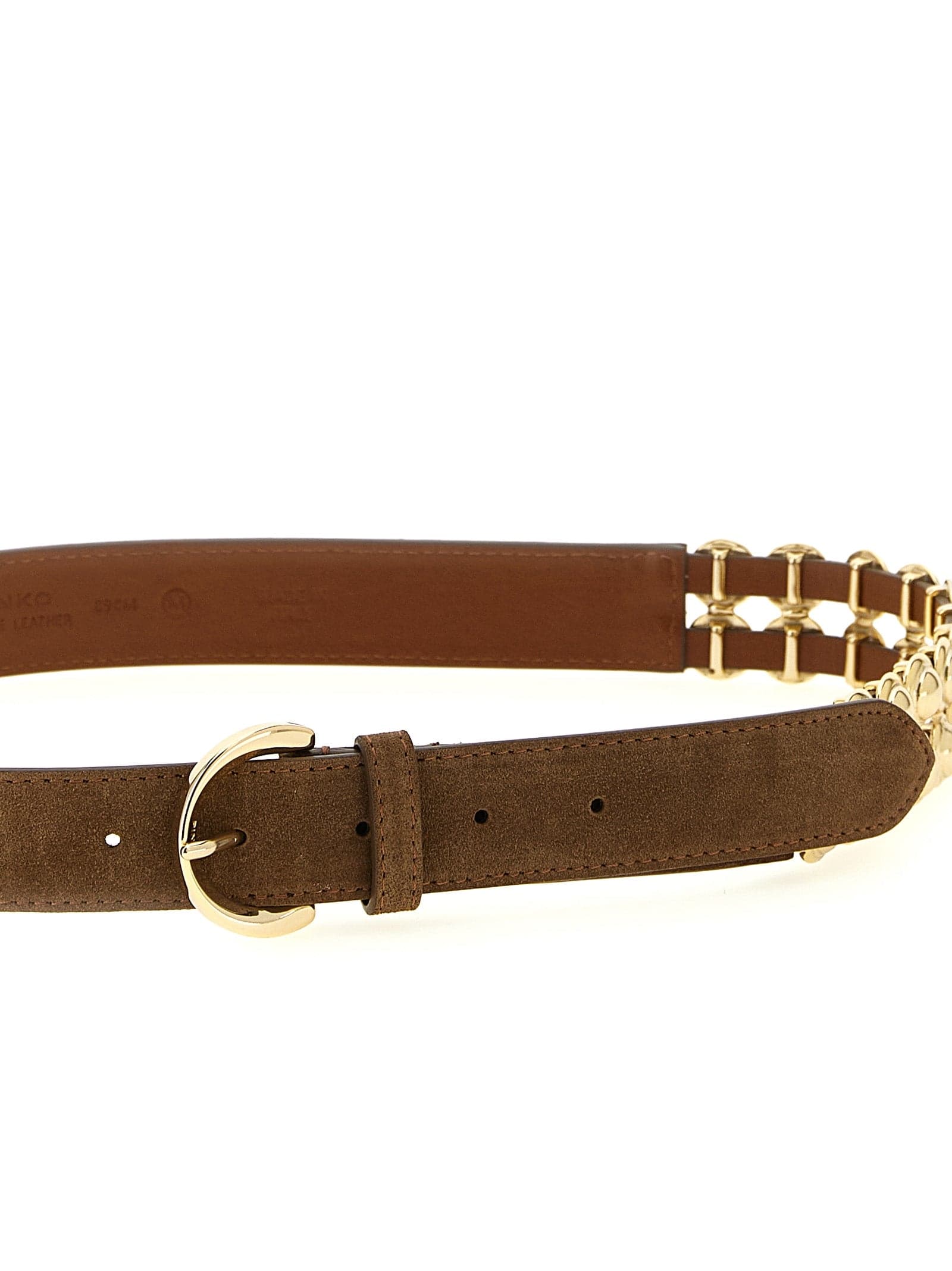 PINKO Brown Lamb Leather Regular Belt - 3