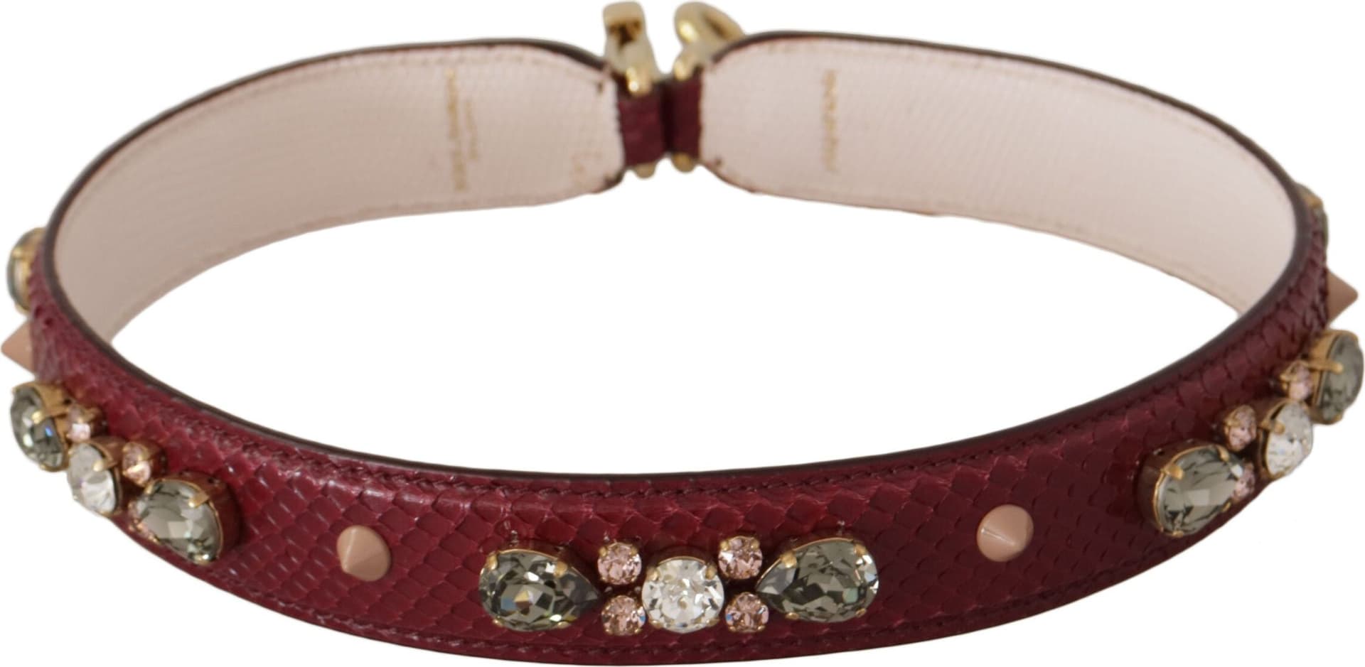 Dolce & Gabbana Bordeaux Leather Crystals Bag Shoulder Strap - 6