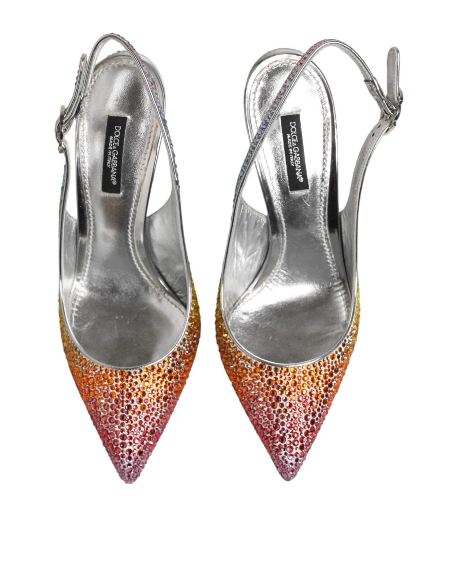 Dolce & Gabbana Multicolor Sequin Slingback Pumps Shoes - 2