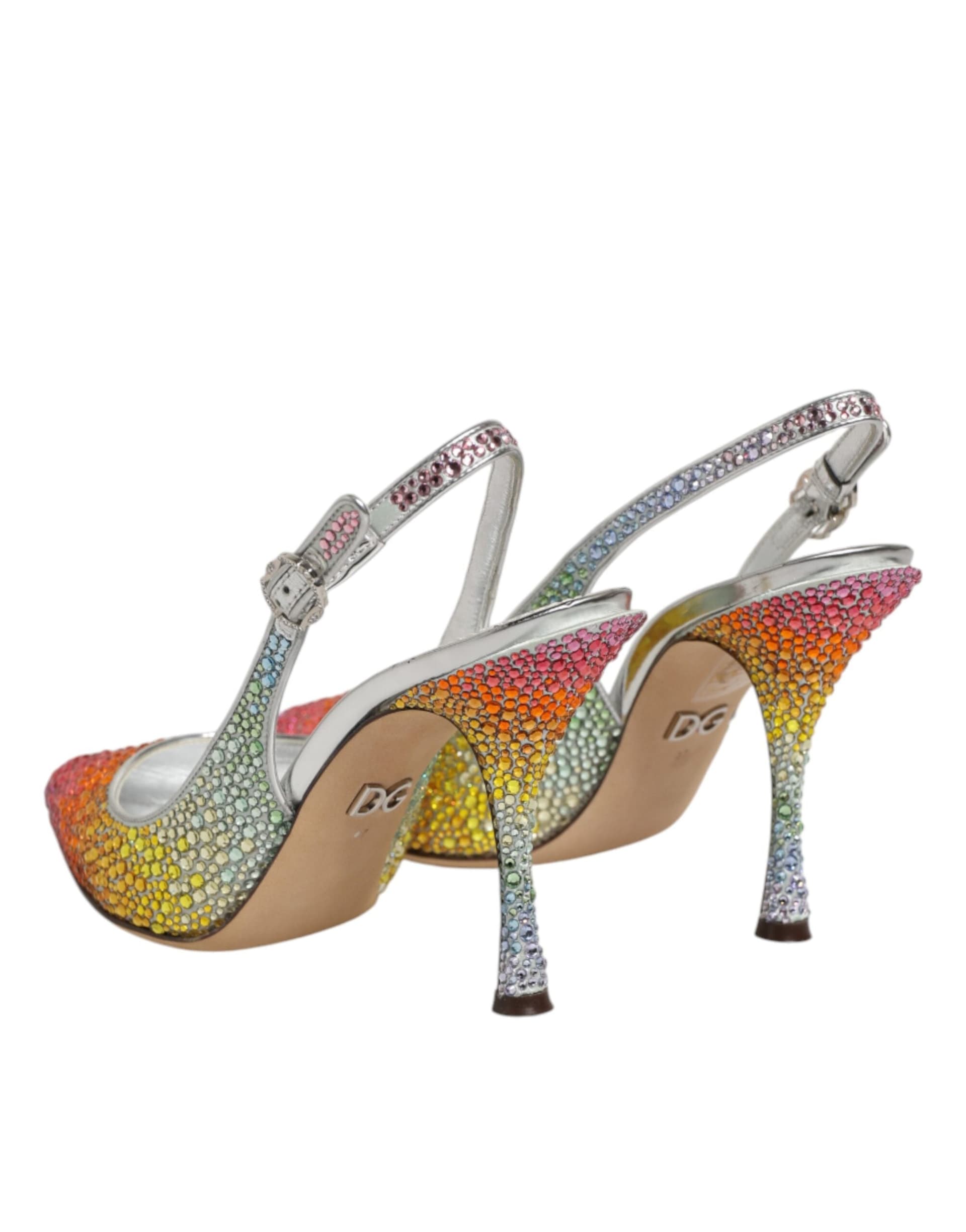 Dolce & Gabbana Multicolor Sequin Slingback Pumps Shoes - 4
