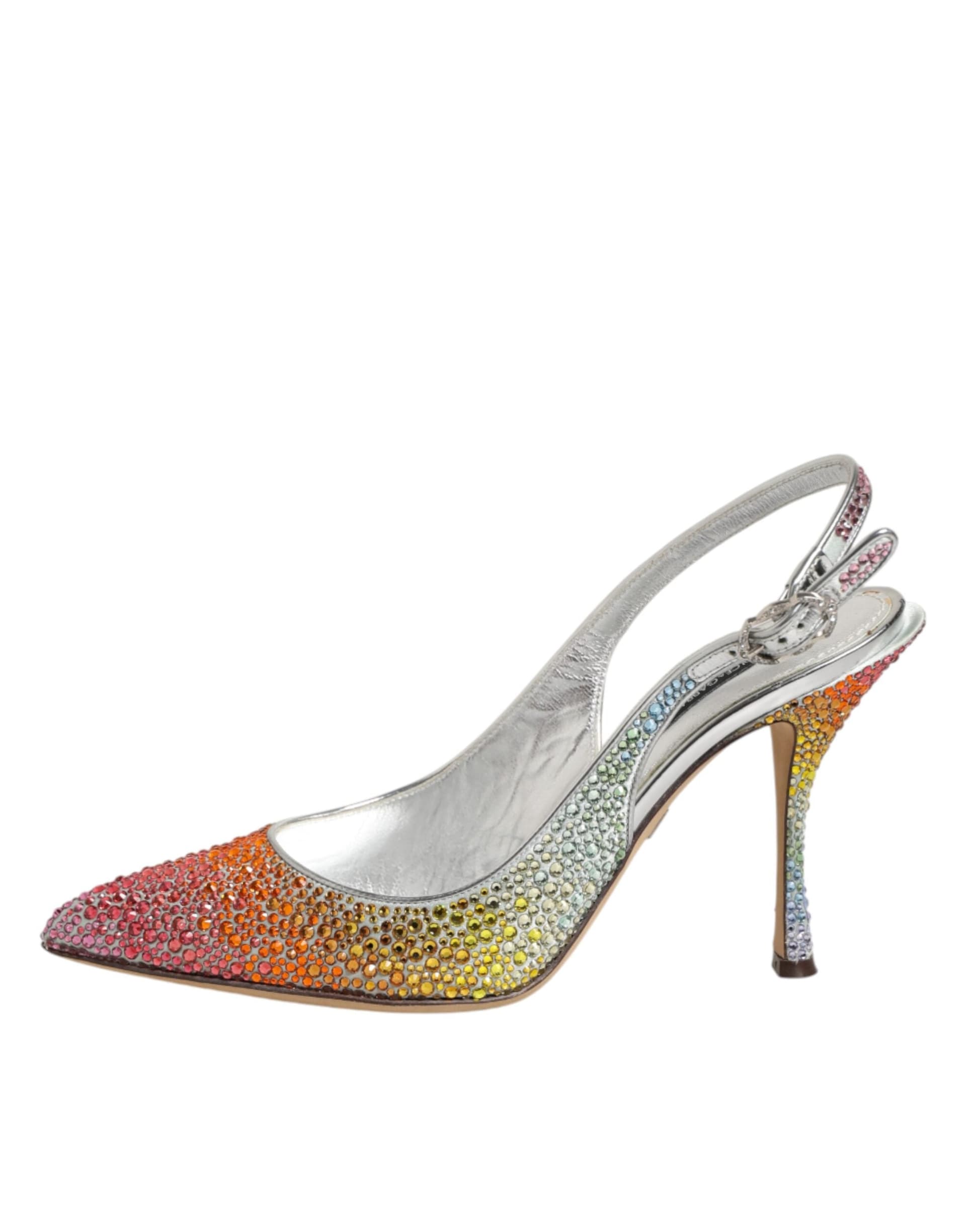 Dolce & Gabbana Multicolor Sequin Slingback Pumps Shoes - 5