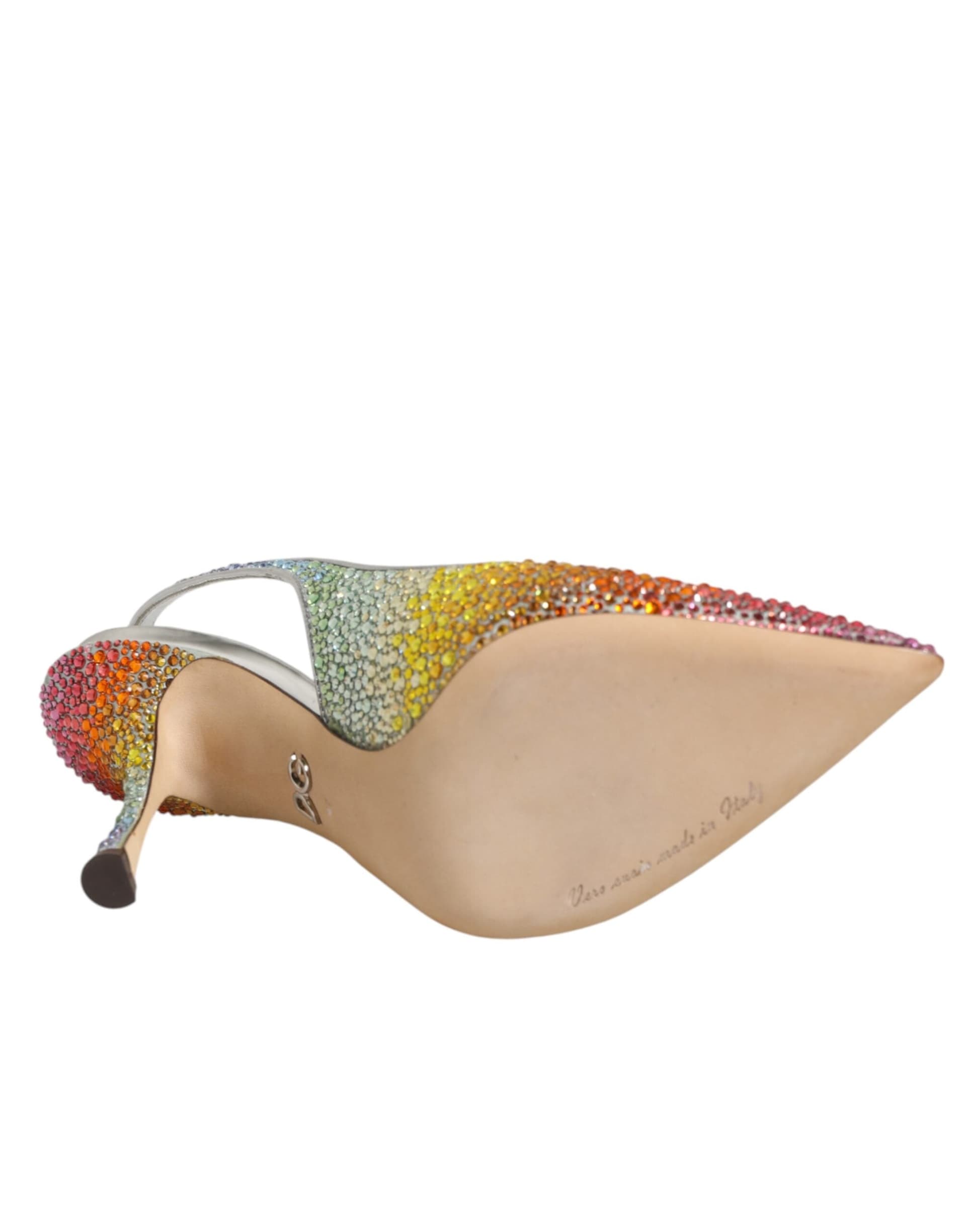 Dolce & Gabbana Multicolor Sequin Slingback Pumps Shoes - 8