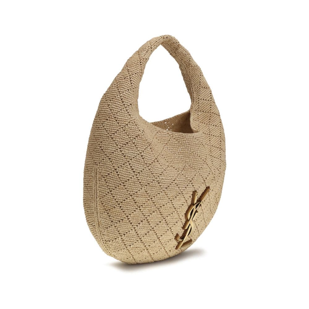 Saint Laurent Beige Raffia Shoulder Bag - 2