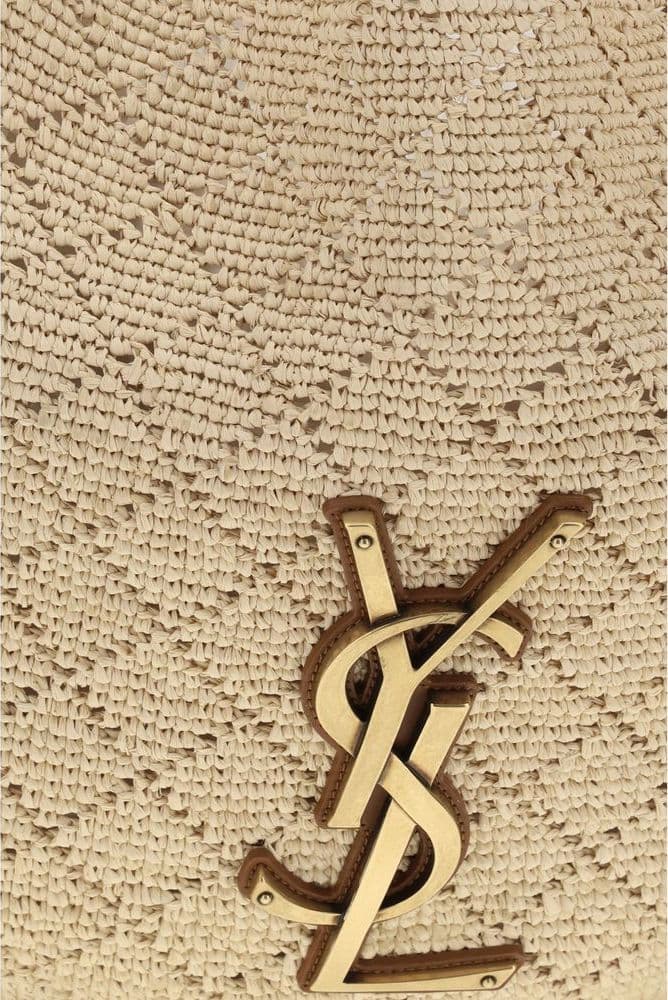 Saint Laurent Beige Raffia Shoulder Bag - 4