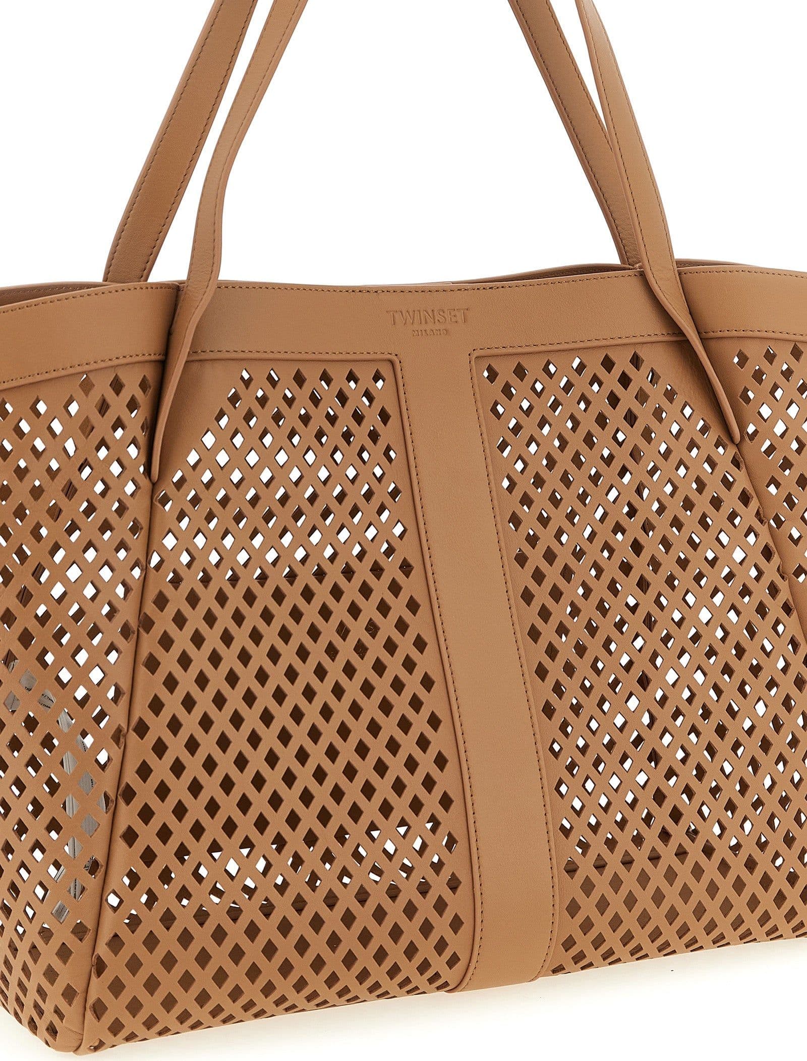 Twinset Brown Polyethylene Tote Bag - 3