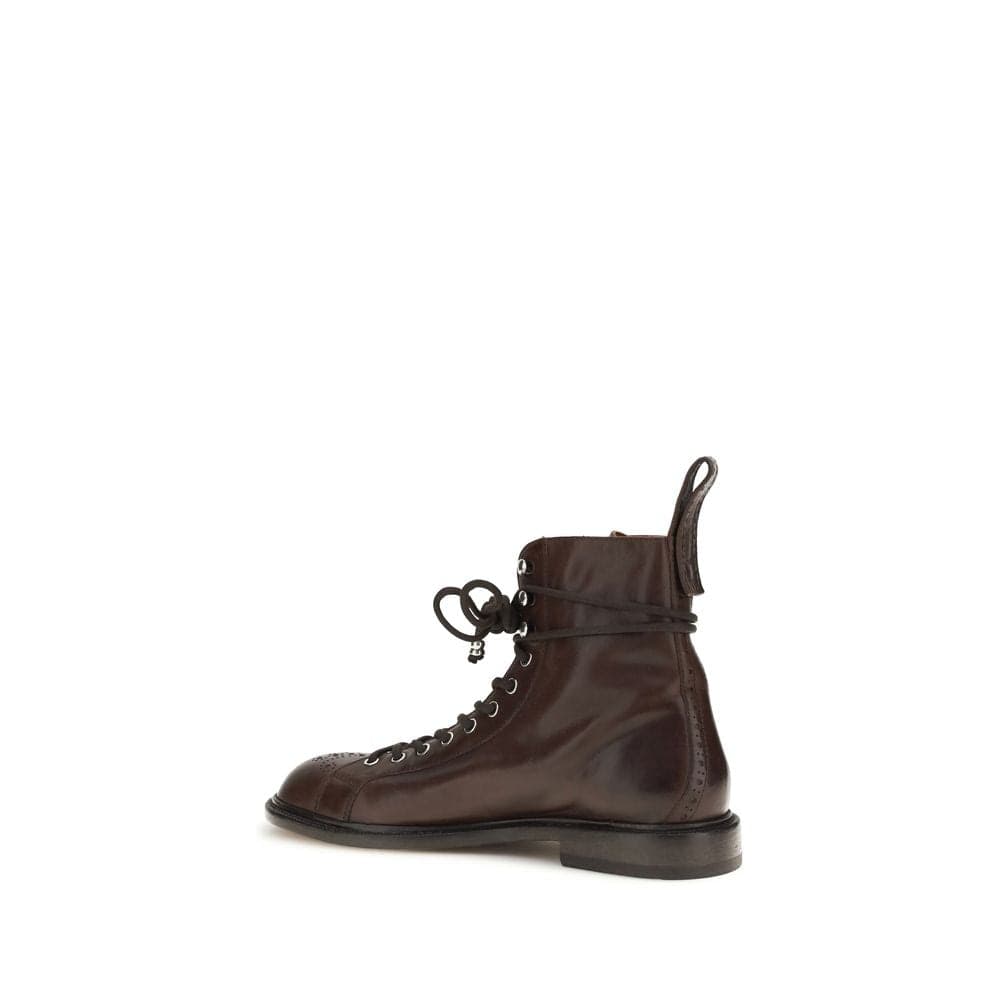 Versace Brown Calf Leather Bos Taurus Lace-Up Boots - 3