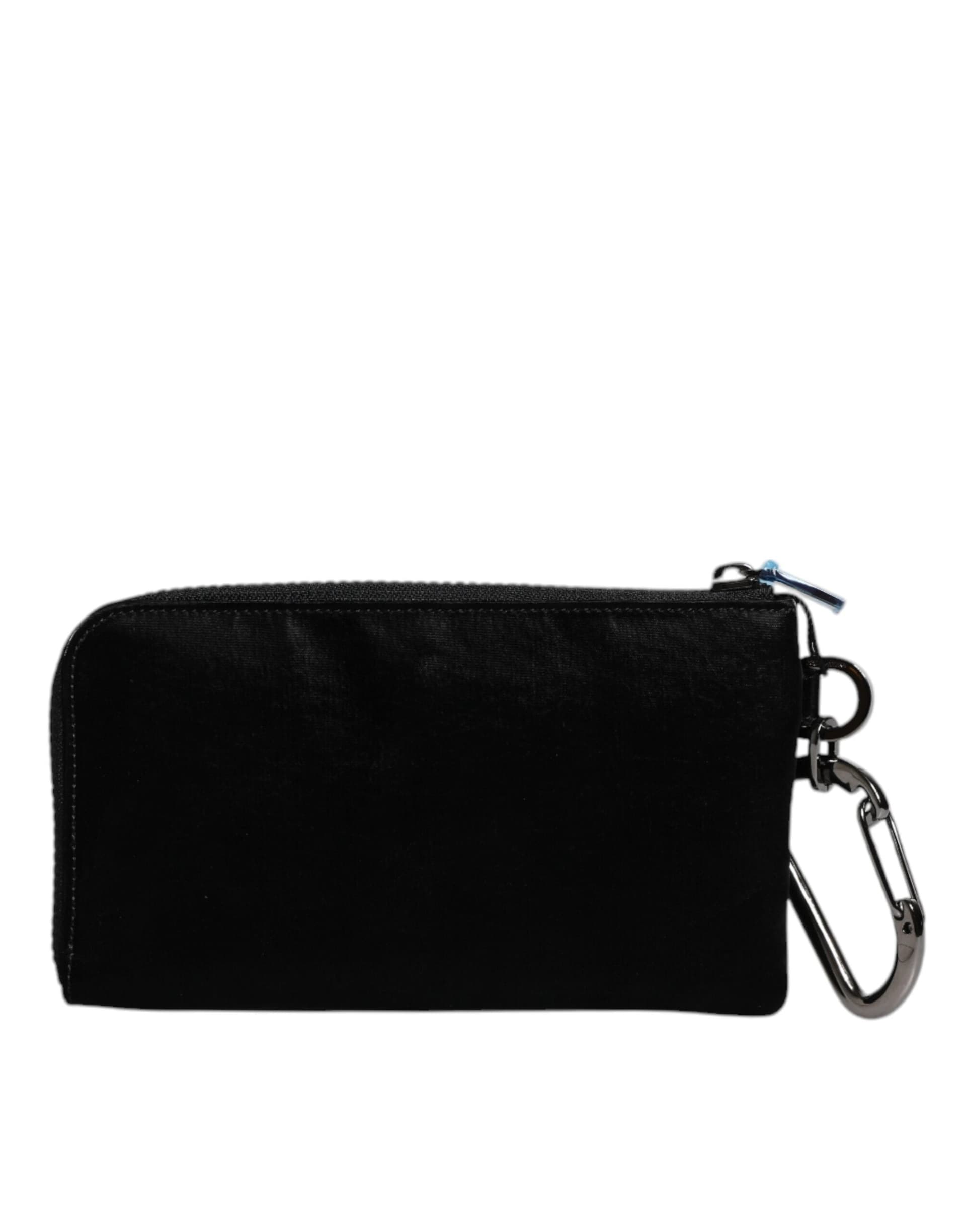 Dolce & Gabbana Black Nylon Logo Plaque Keyring Pouch Clutch Bag - 5