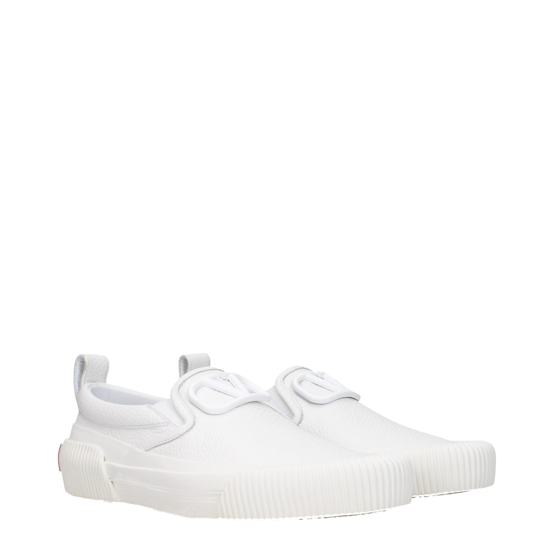 Valentino Garavani White Leather Slip-On Loafers - 2