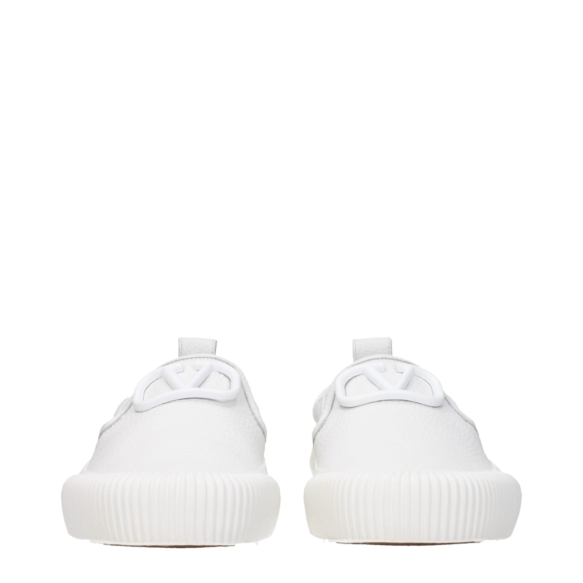 Valentino Garavani White Leather Slip-On Loafers - 3