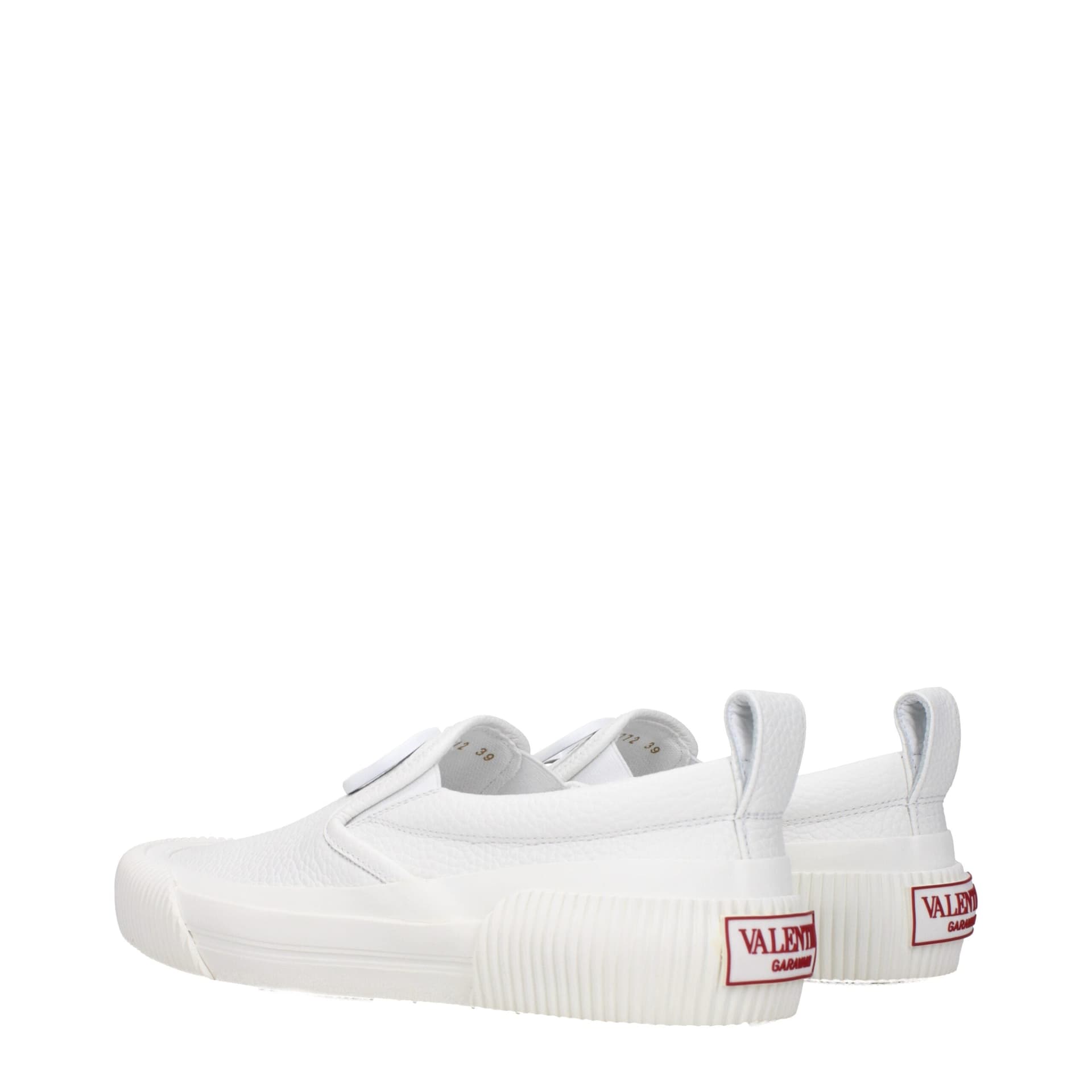 Valentino Garavani White Leather Slip-On Loafers - 4