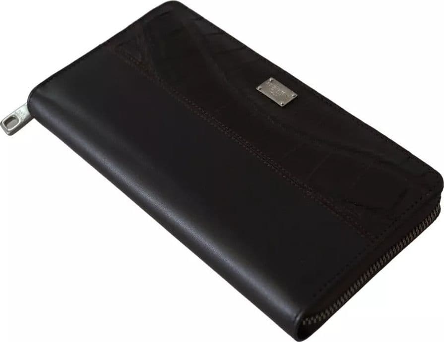 Dolce & Gabbana Brown Exotic Leather Zip Around Continental Clutch Wallet - 5