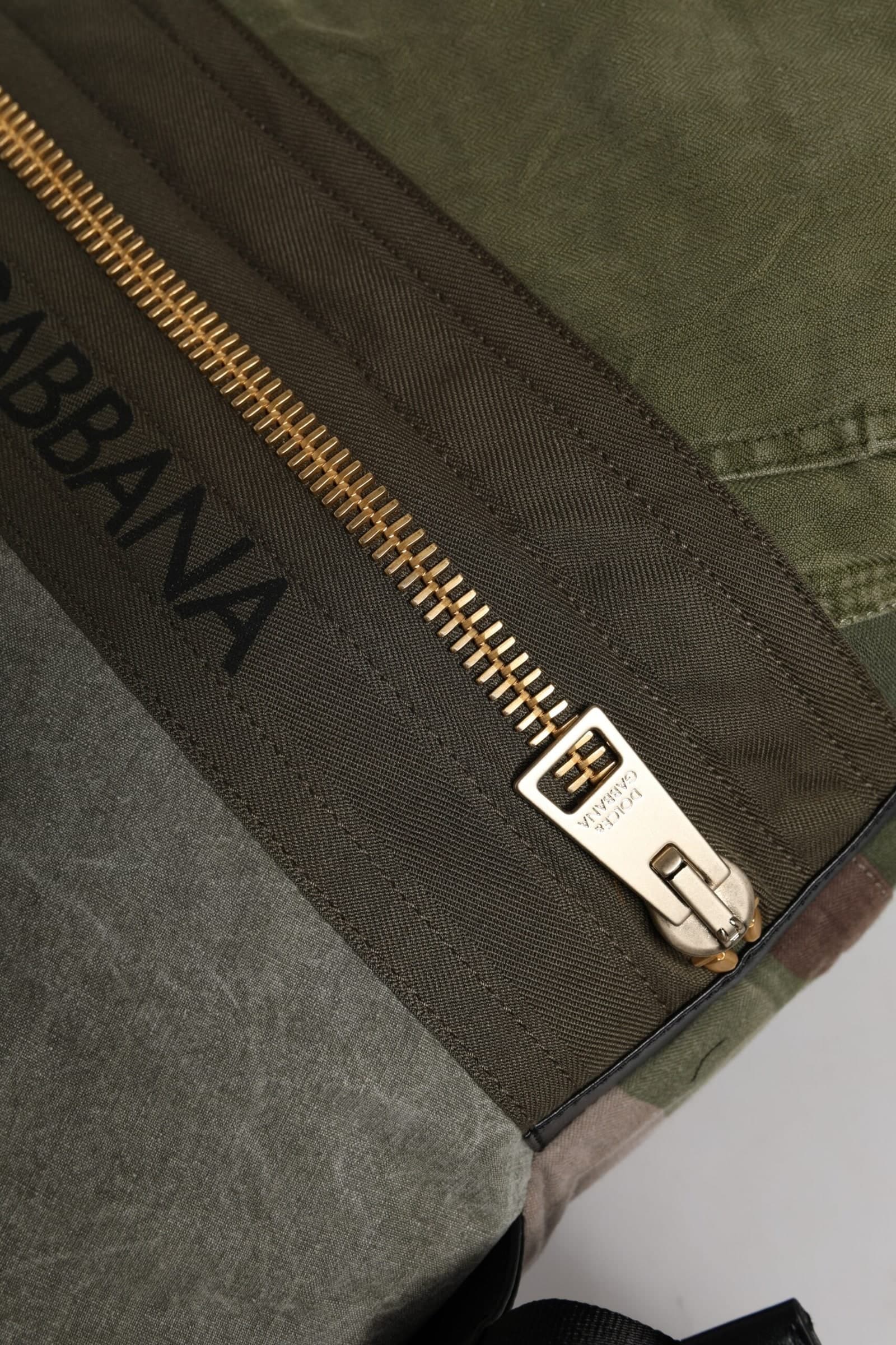 Dolce & Gabbana Military Green Patchwork Rucksack Backpack Bag - 5