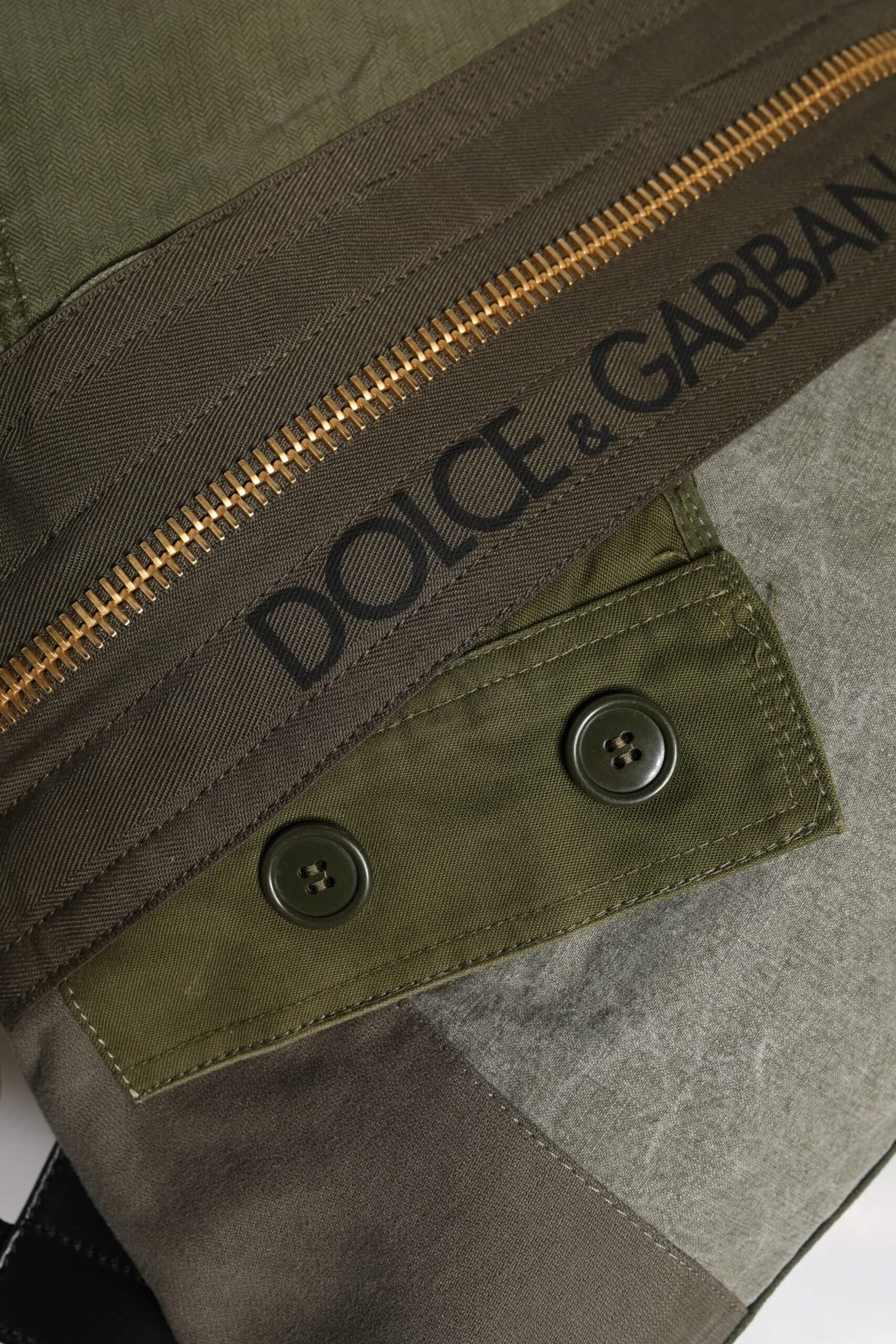 Dolce & Gabbana Military Green Patchwork Rucksack Backpack Bag - 6
