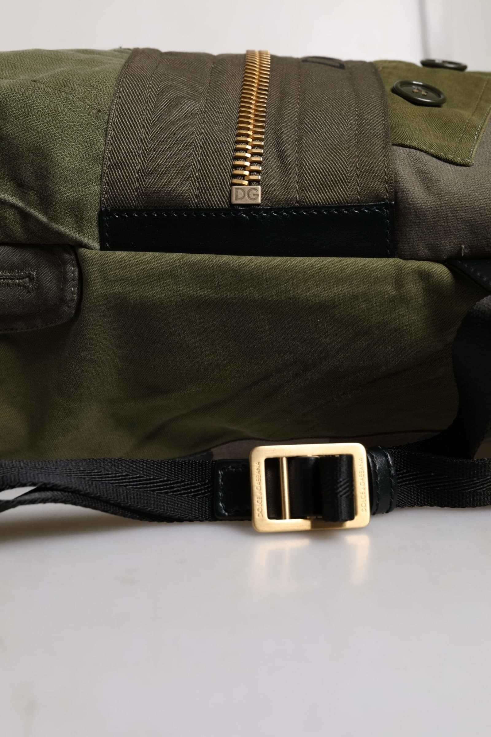 Dolce & Gabbana Military Green Patchwork Rucksack Backpack Bag - 8