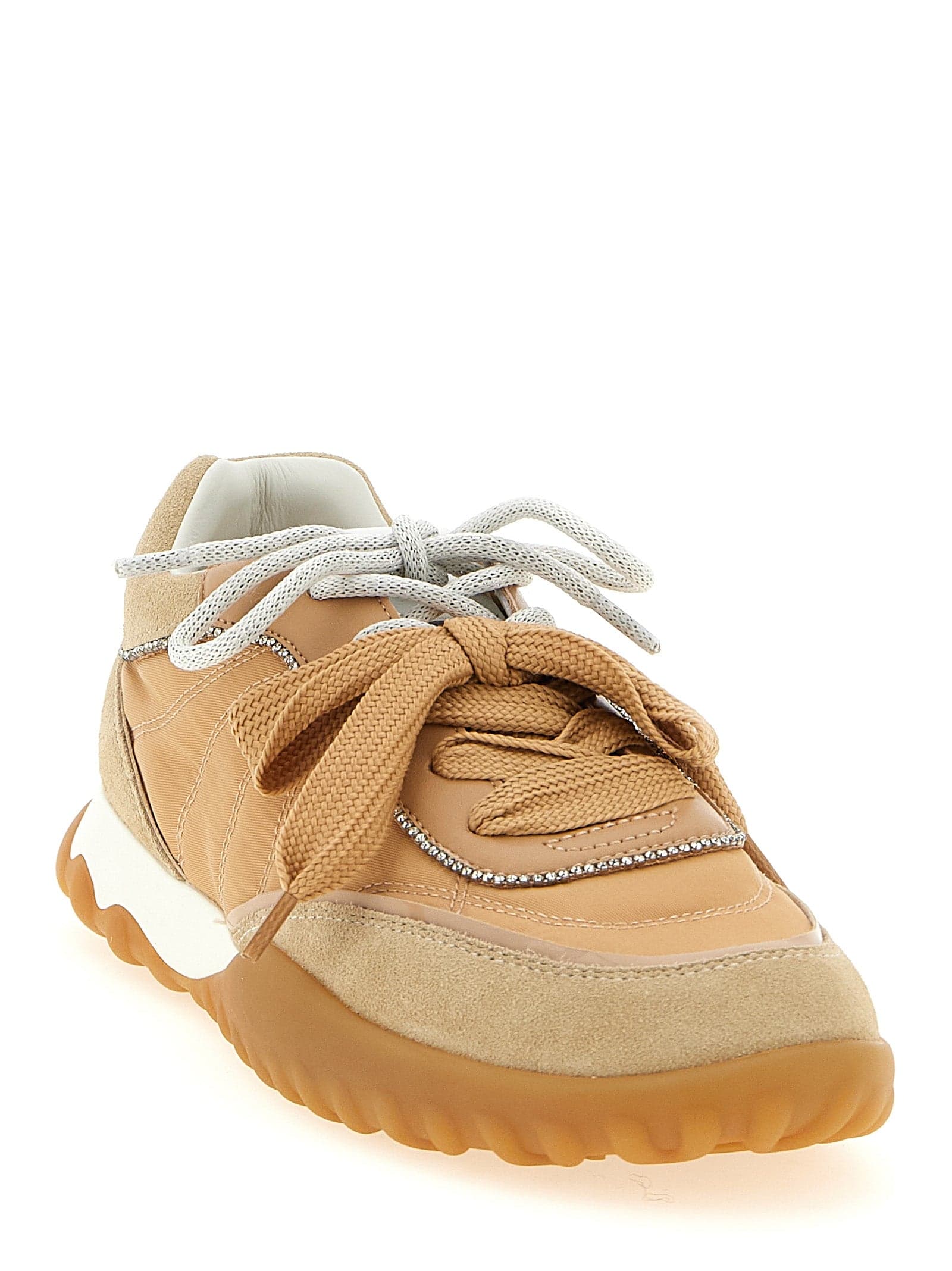 PINKO Beige Calfskin Athletic Sneakers - 2