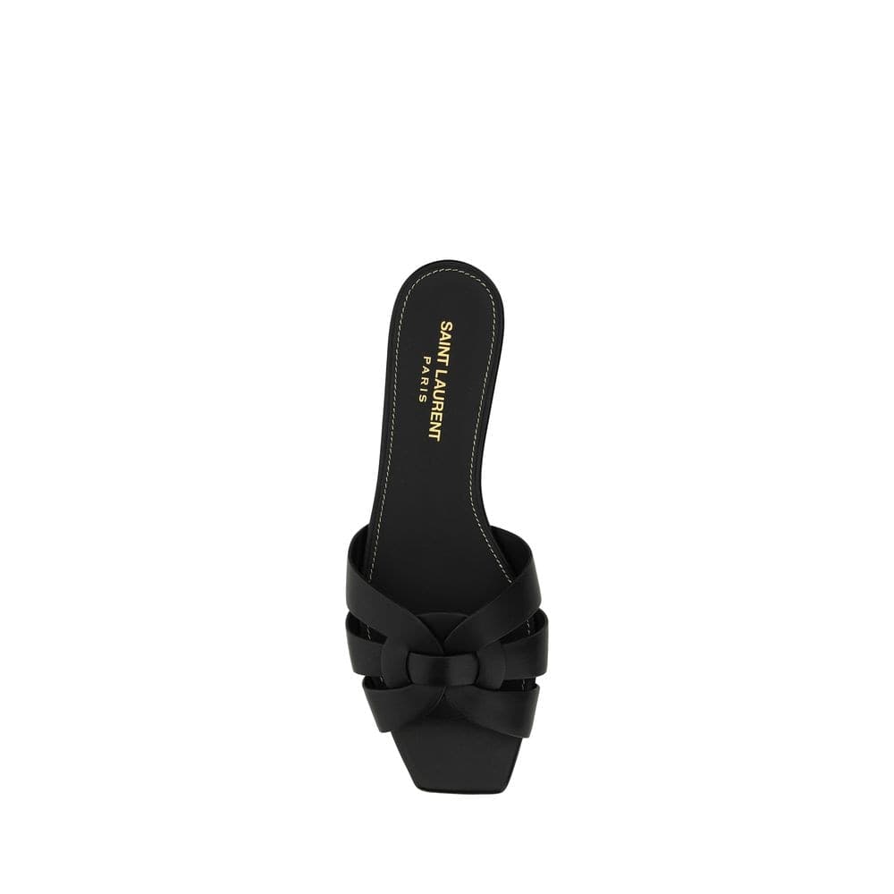 Saint Laurent Black Calf Leather Bos Taurus Strap-On Sandals - 4