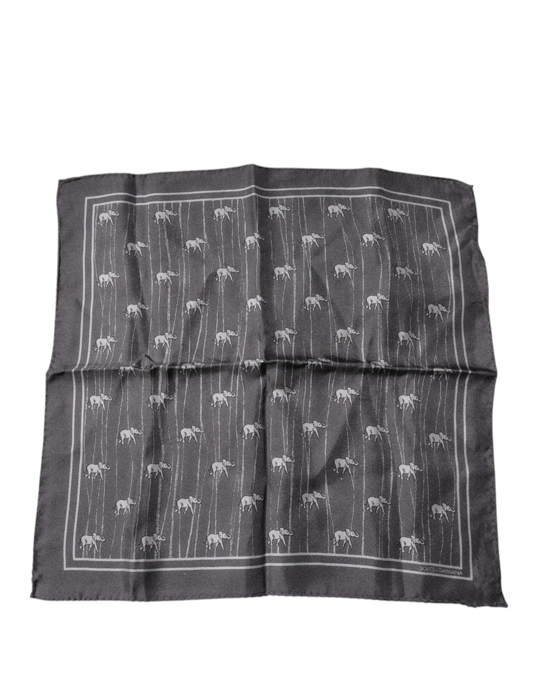 Dolce & Gabbana Brown Elephant Fantasy Handkerchief Scarf - 2