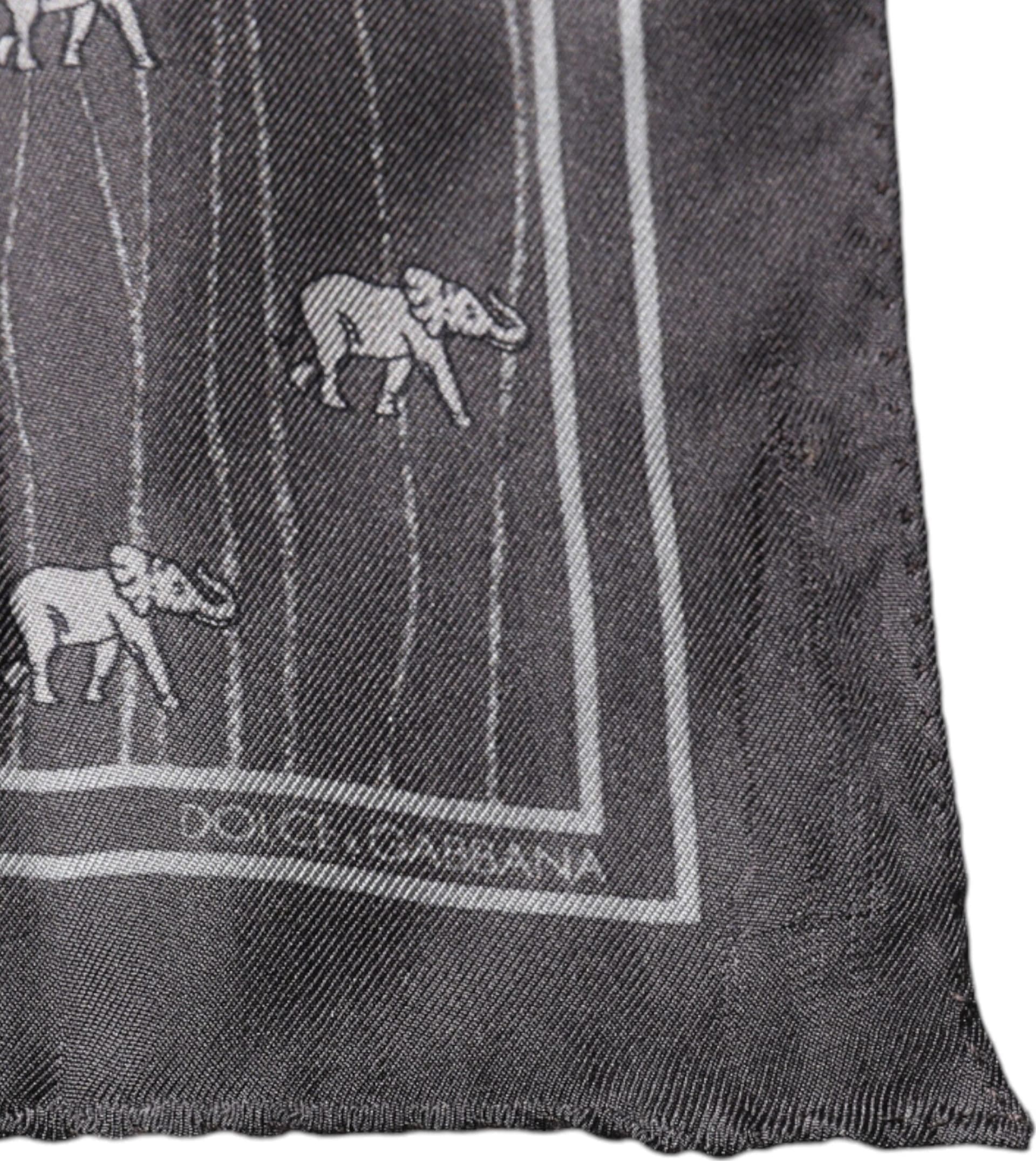 Dolce & Gabbana Brown Elephant Fantasy Handkerchief Scarf - 3