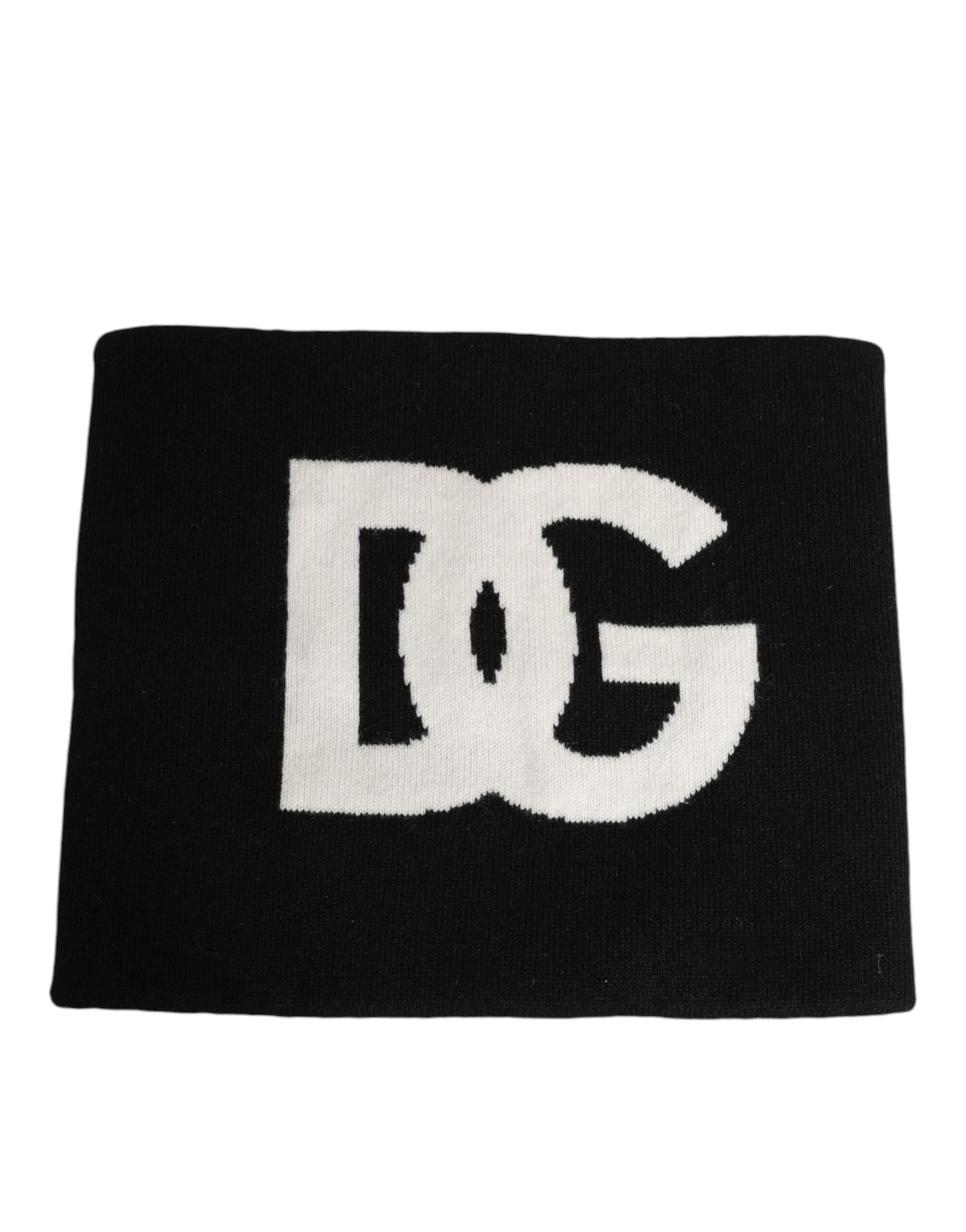 Dolce & Gabbana Black D&G Logo Cashmere Knitted Men One Size Scarf - 2