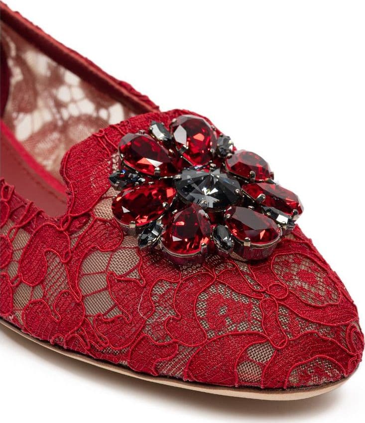 Dolce & Gabbana Red Viscose Ballet Flats - 4