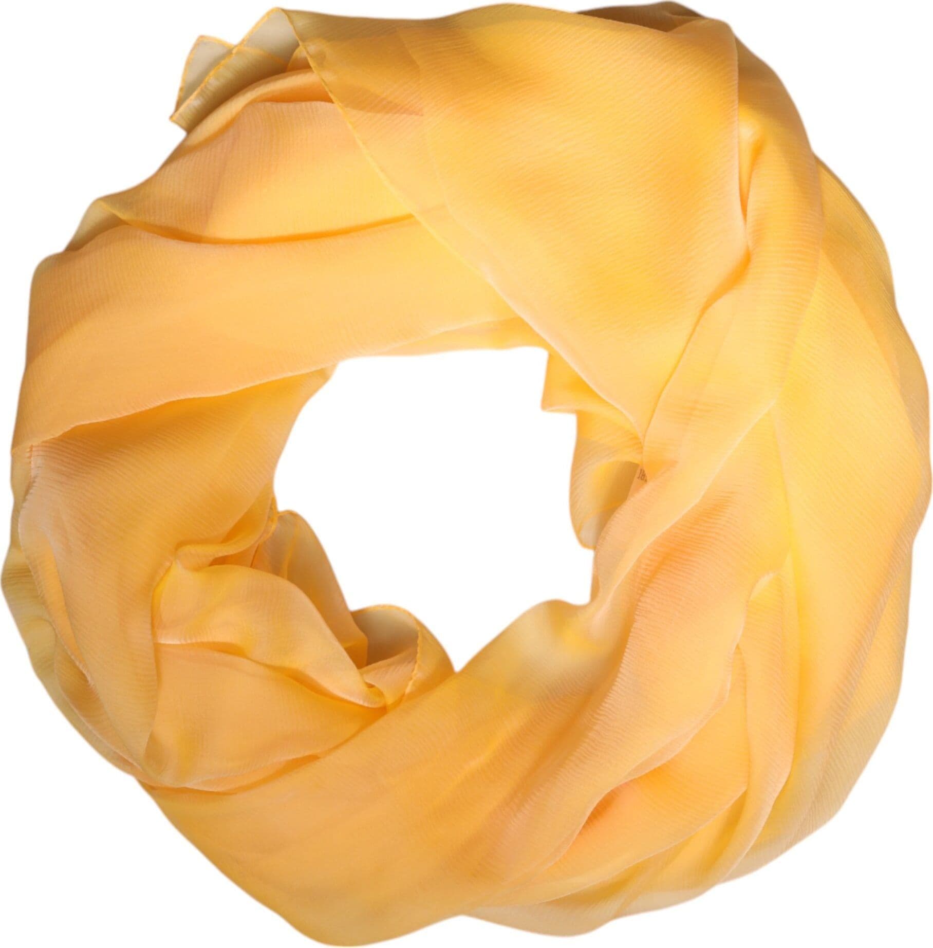 Dolce & Gabbana Yellow Silk Rectangle Wrap Shawl Scarf - 2