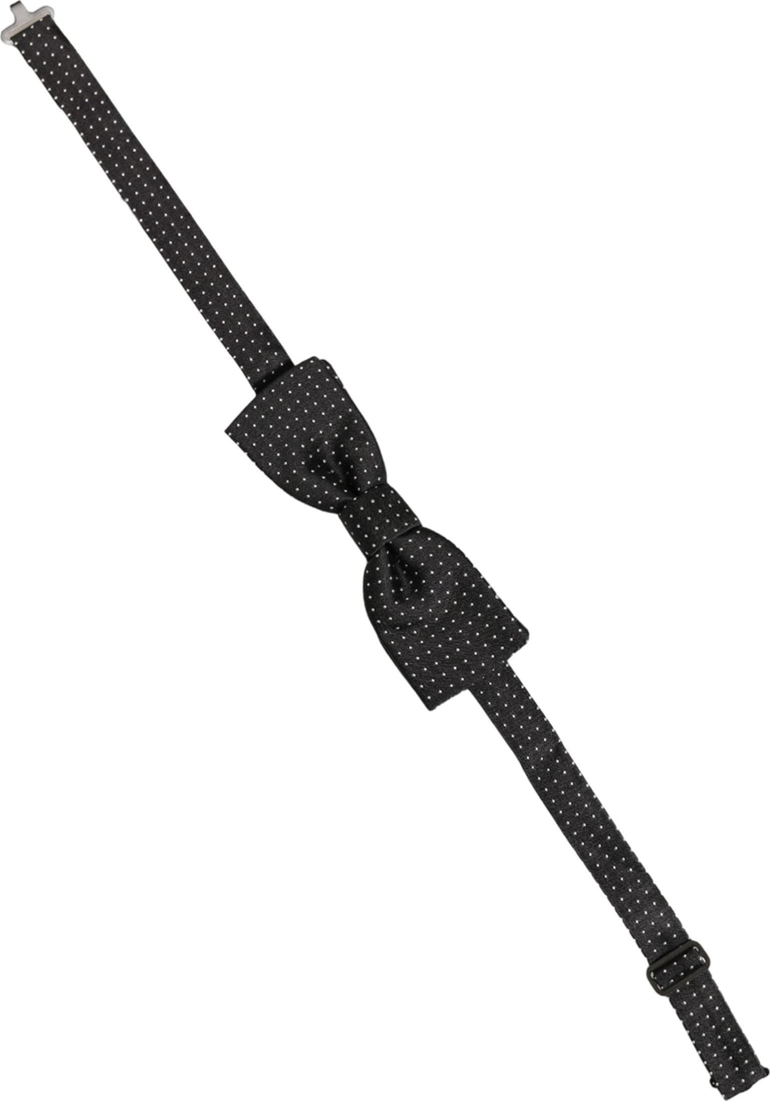 Dolce & Gabbana Black White Polka Dot Adjustable Neck Papillon Bow Tie - 2