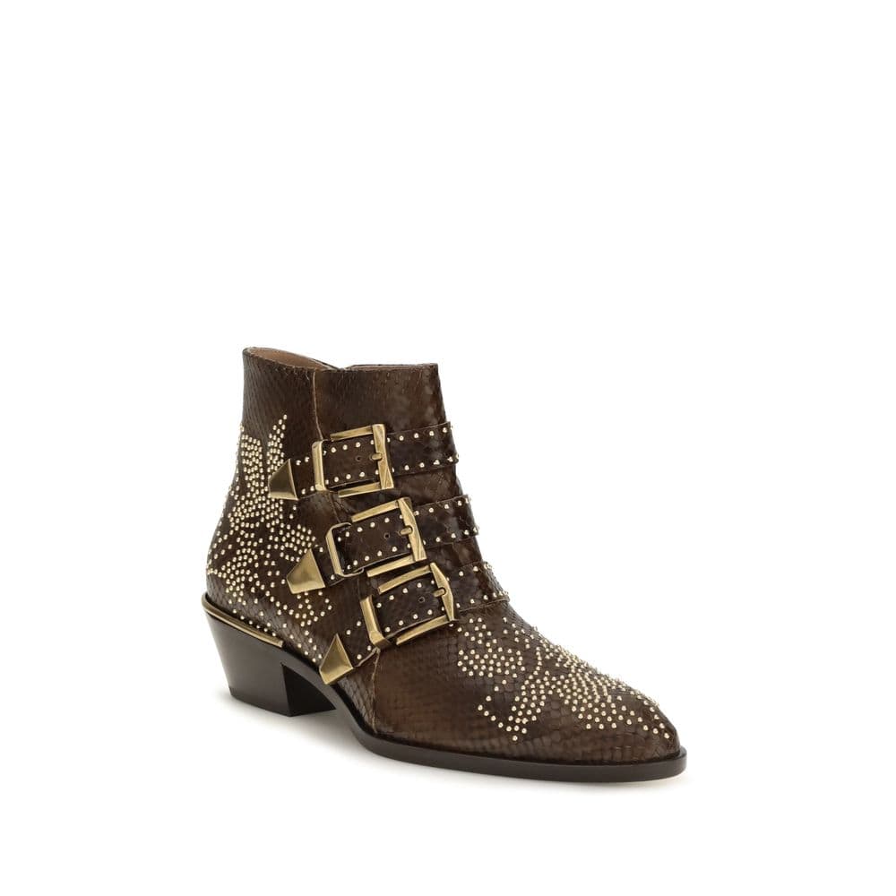 Chloé Brown Calf Leather Bos Taurus Ankle Boots - 2