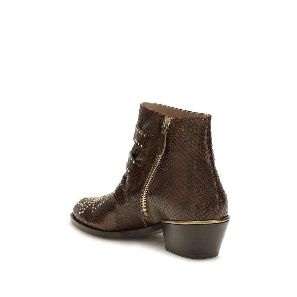 Chloé Brown Calf Leather Bos Taurus Ankle Boots - 3