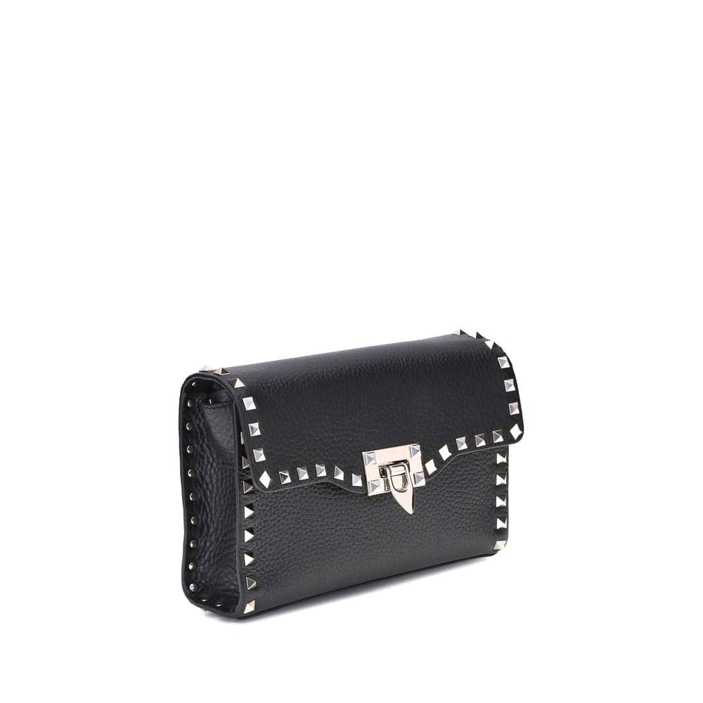 Valentino Garavani Black Calf Leather Bos Taurus Shoulder Bag - 2