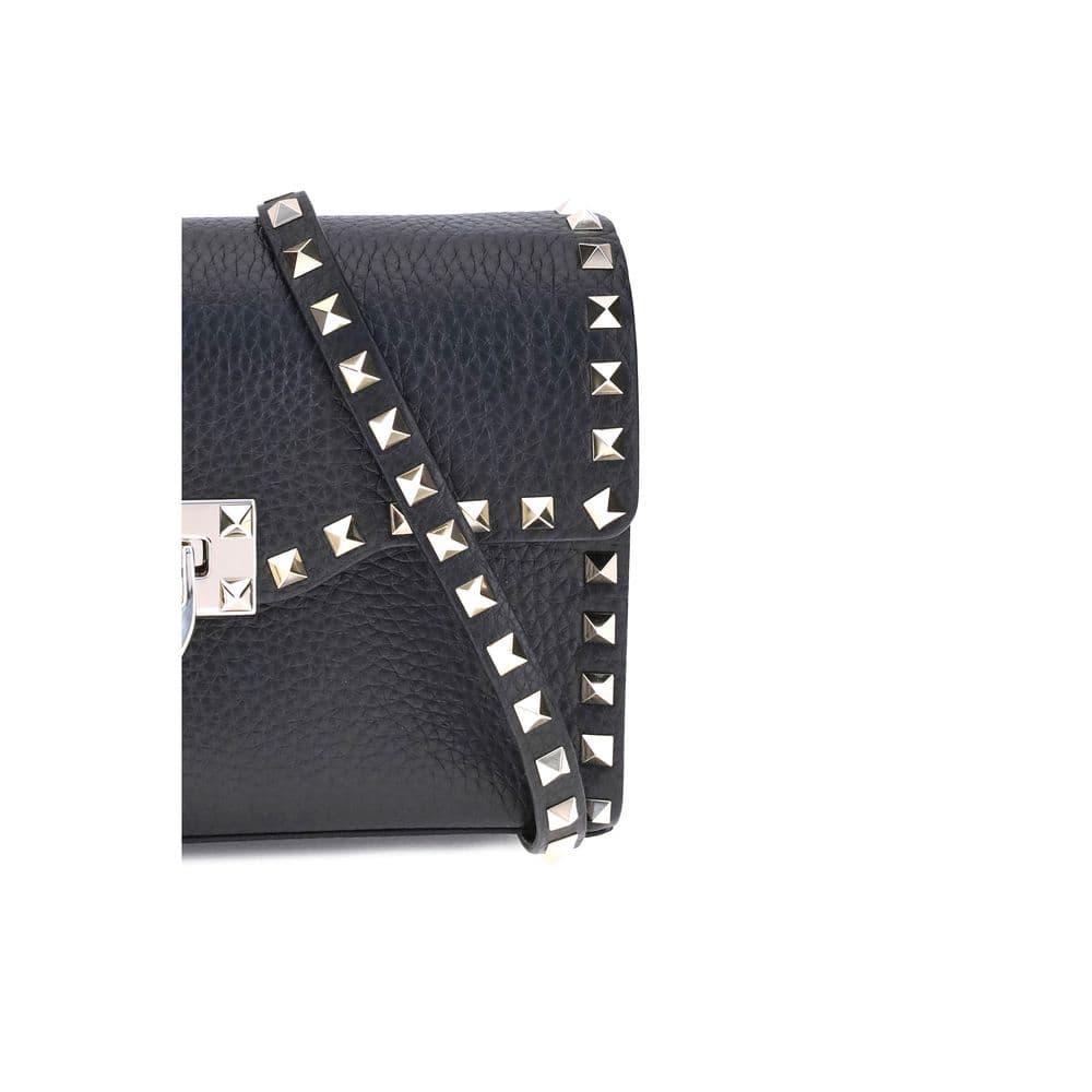 Valentino Garavani Black Calf Leather Bos Taurus Shoulder Bag - 4