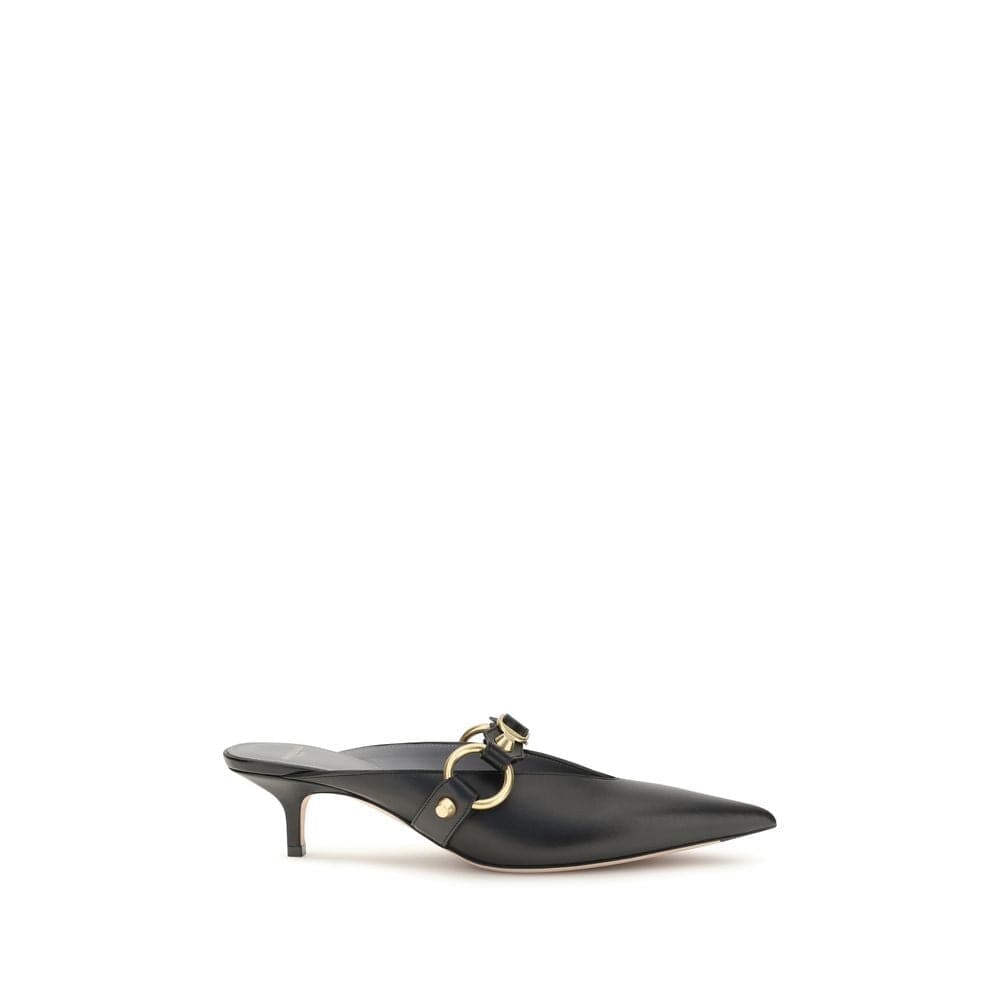 Balenciaga Black Calf Leather Bos Taurus Mules