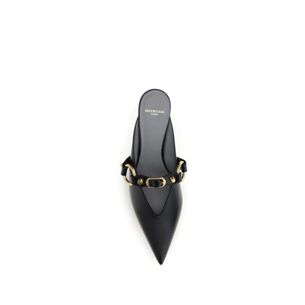 Balenciaga Black Calf Leather Bos Taurus Mules - 4