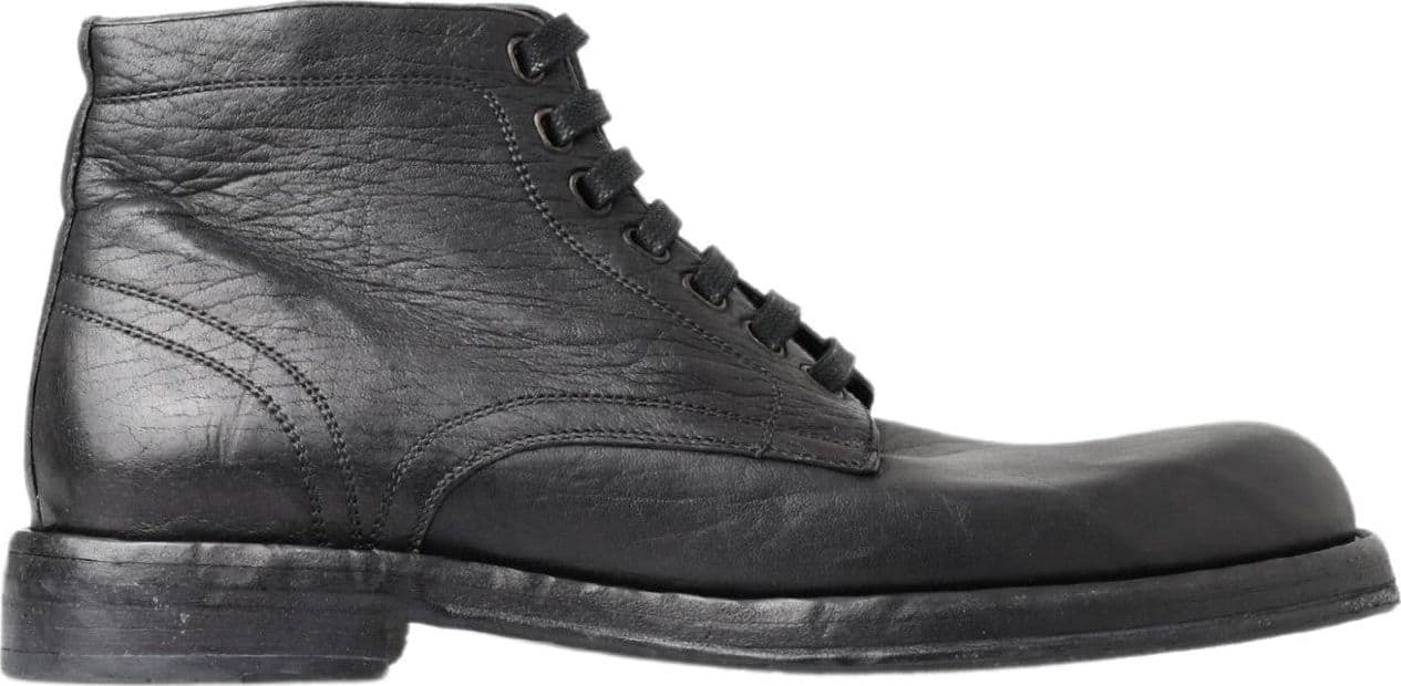 Dolce & Gabbana Black Horse Leather Perugino Boots - 6
