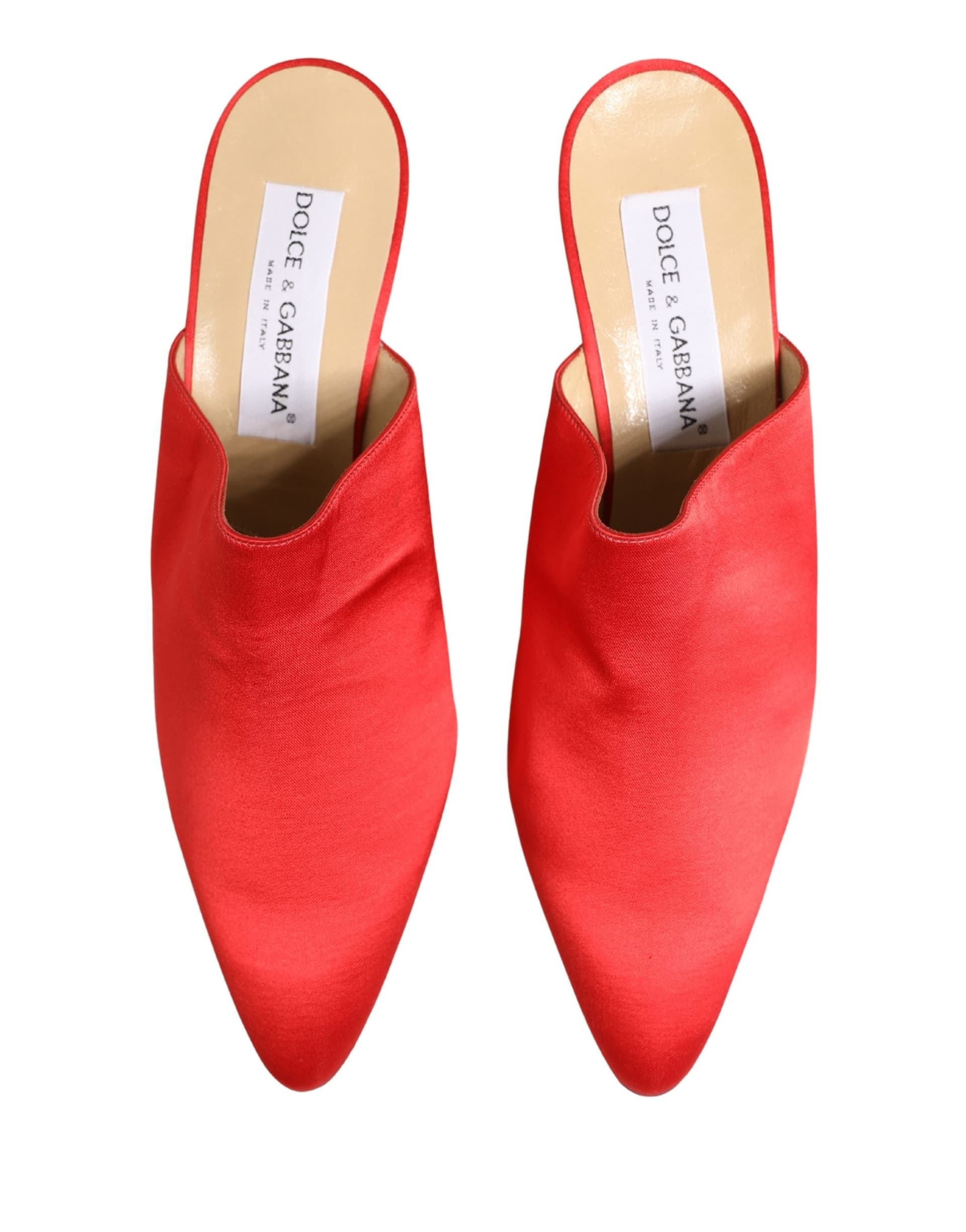 Dolce & Gabbana Red Suede Heel Mule Shoes - 2