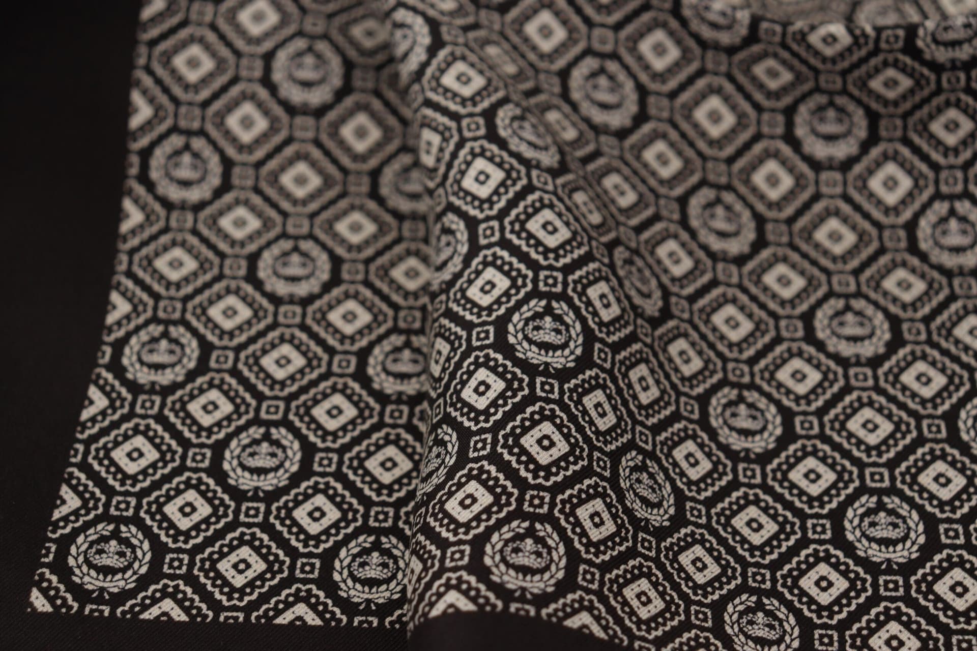 Dolce & Gabbana Black Patterned DG Logo Square Handkerchief Scarf - 2