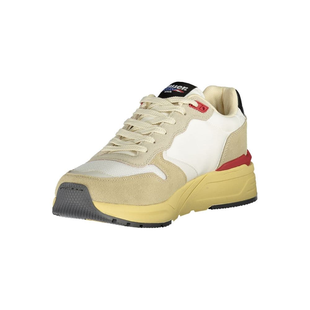 Blauer Beige Polyurethane Men Sneaker - 3